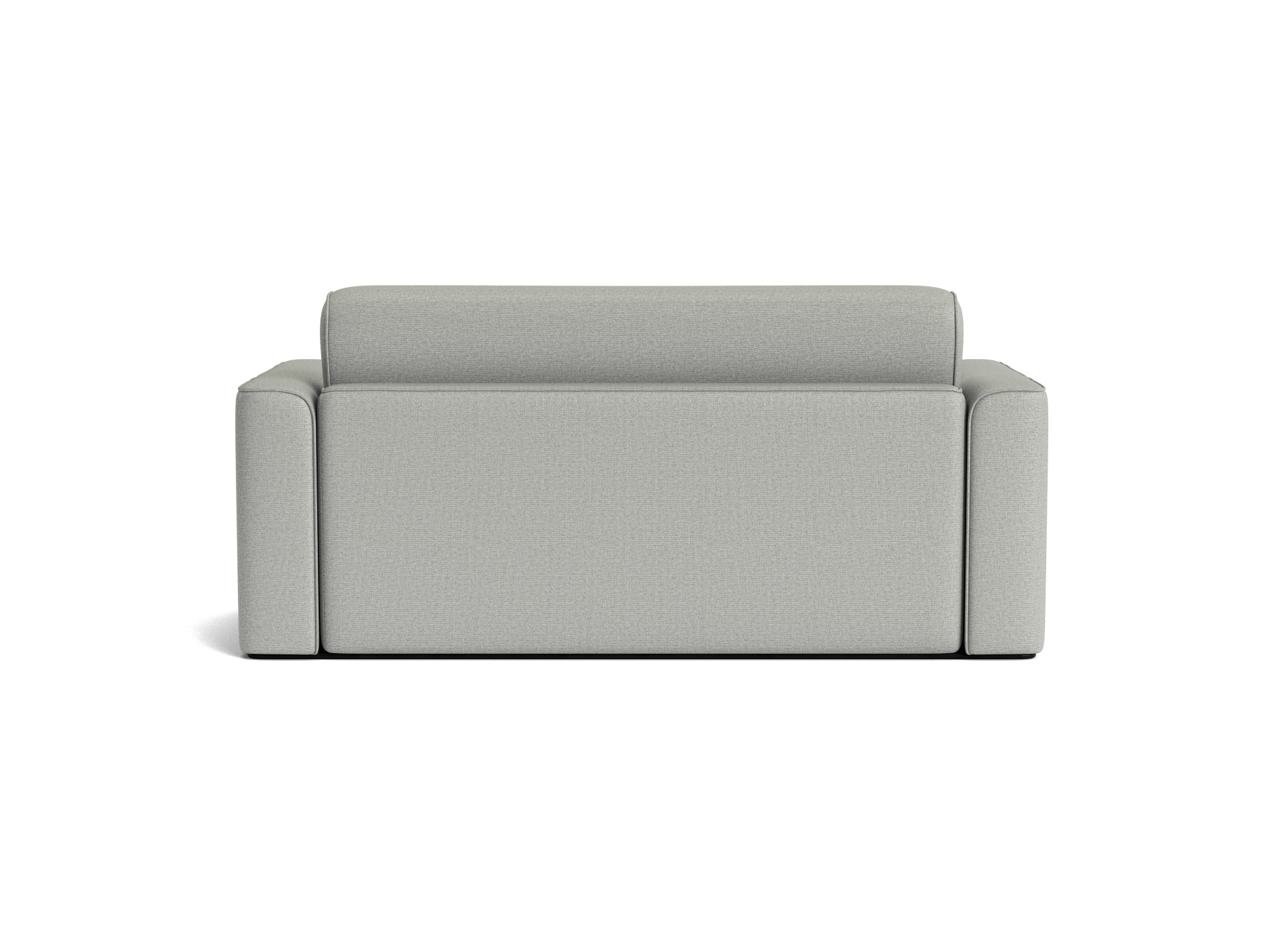 Light grey sofa with a simple, modern design, featuring thick armrests and a straight backrest. Perfect for contemporary living rooms.
