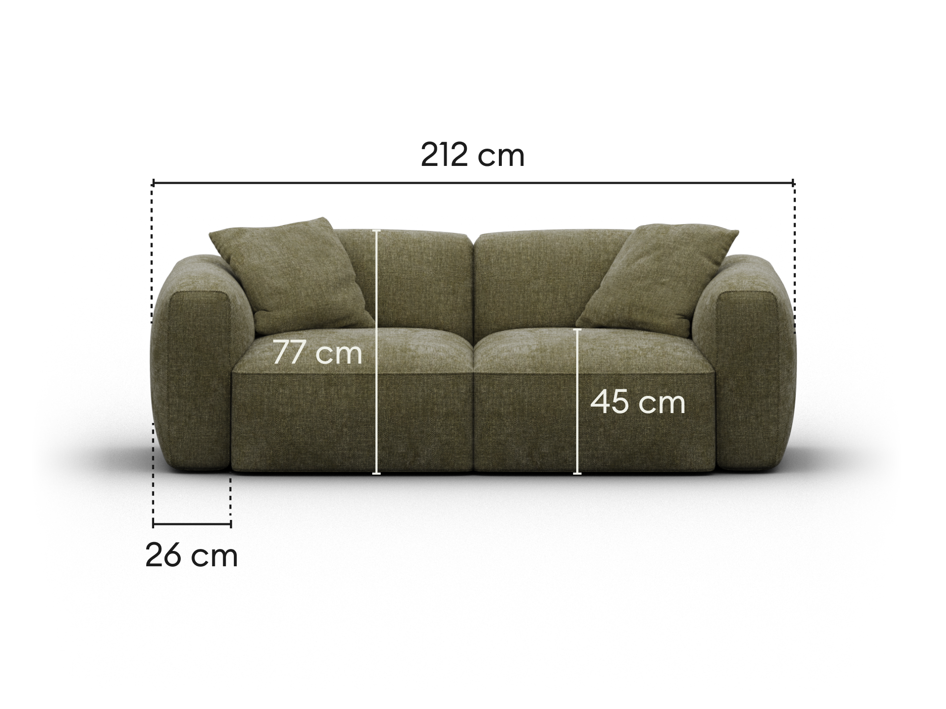 Torquay Modular Sofa - Sofa / Regular / 2 Sections / Forest Dawn (Luxe edition)