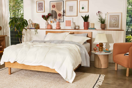 Organic Cotton Duvet Set in Ocean Salt