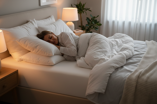 A woman sleeping comfortably in soft mattress