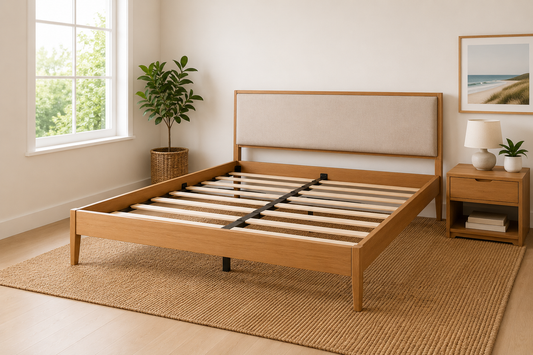 Assembled bed frame in a clean room