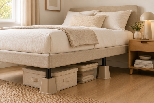 A bed with raiser 