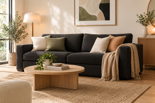 How to Style a Black Sofa