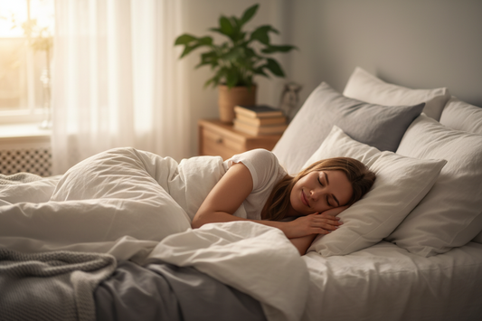 A woman sleeping in bed