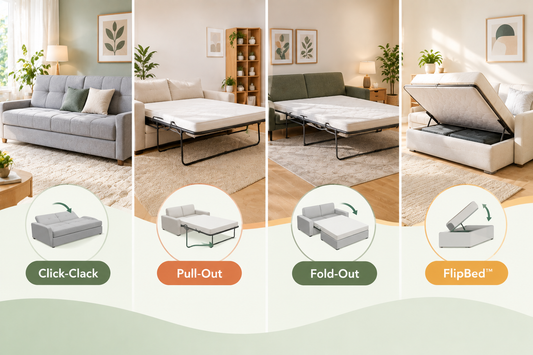 Sofa Bed Mechanisms Explained, Click-Clack vs Pull-Out vs Fold-Out vs FlipBed