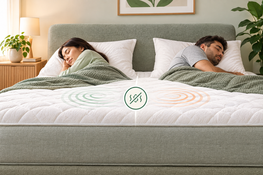 A couple sleeping in a zero disturbance mattress