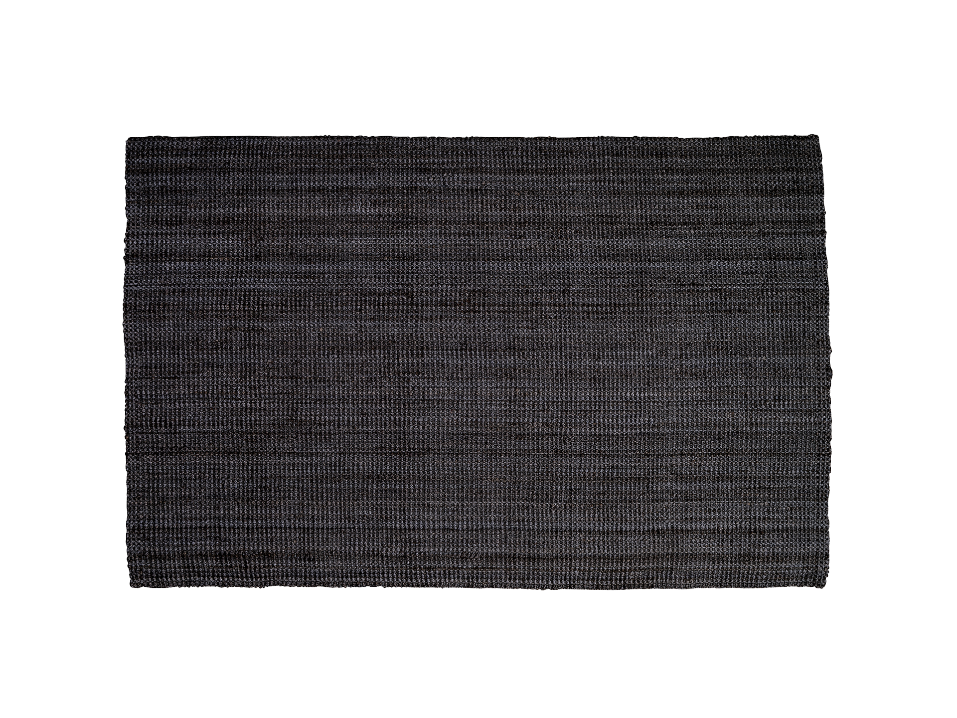 Dark grey woven rectangular rug with a subtle textured pattern. Ideal for modern interiors and versatile home décor.