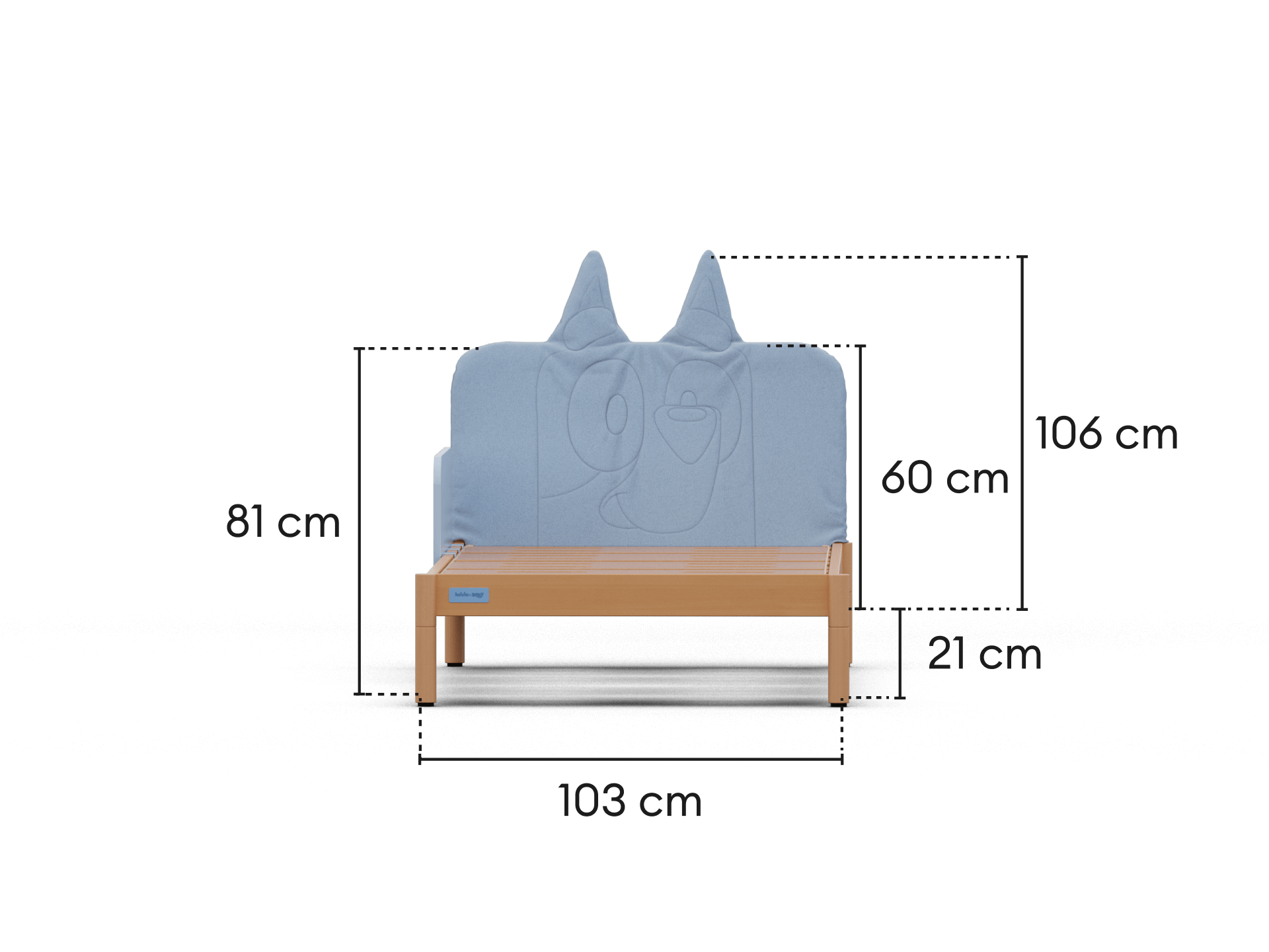 Koala x Bluey Snoozytime Bed Base - Bluey / Bed Base + Guardrail