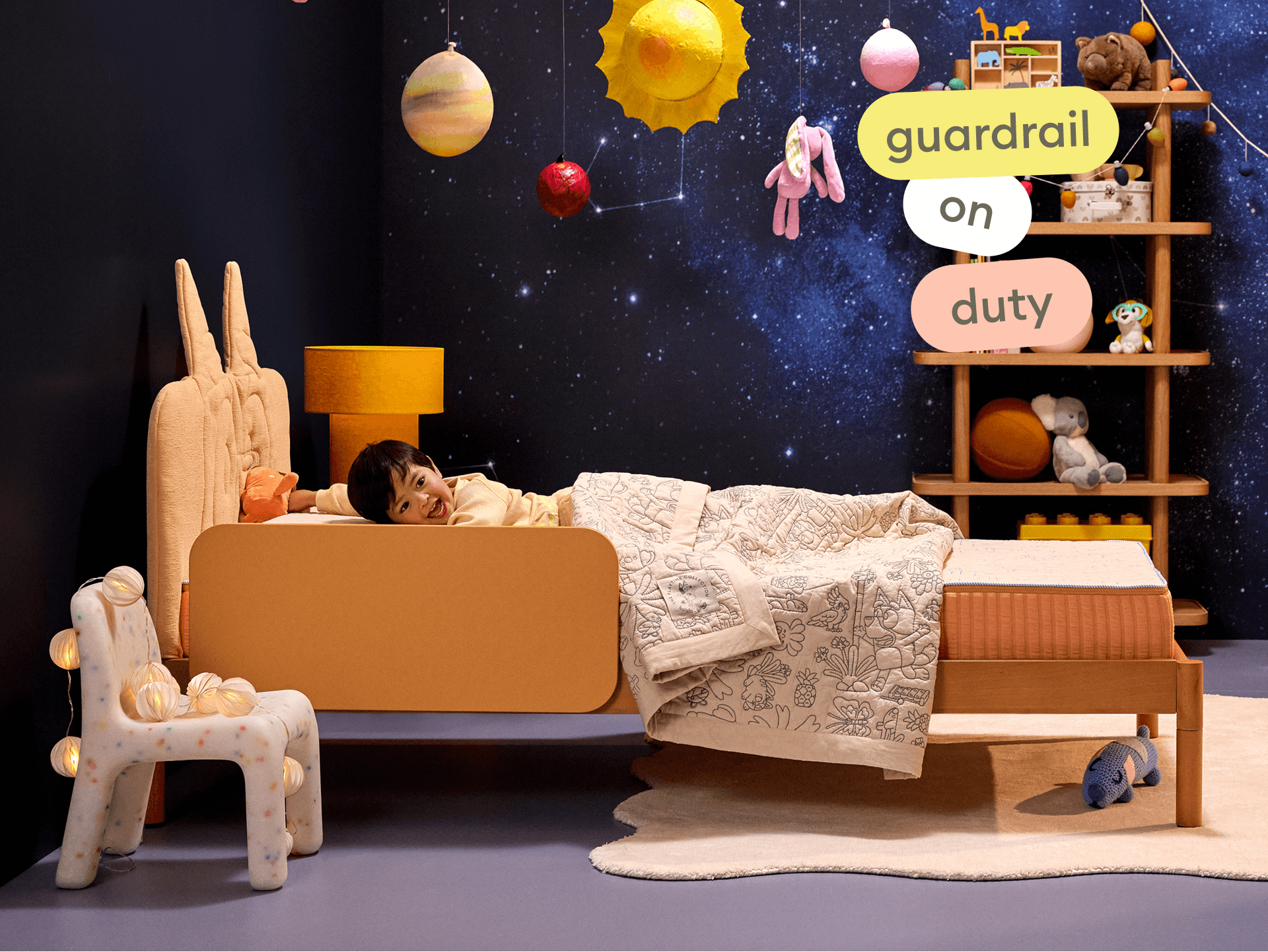 Koala x Bluey Snoozytime Bed Base - Calypso / Bed Base + Guardrail