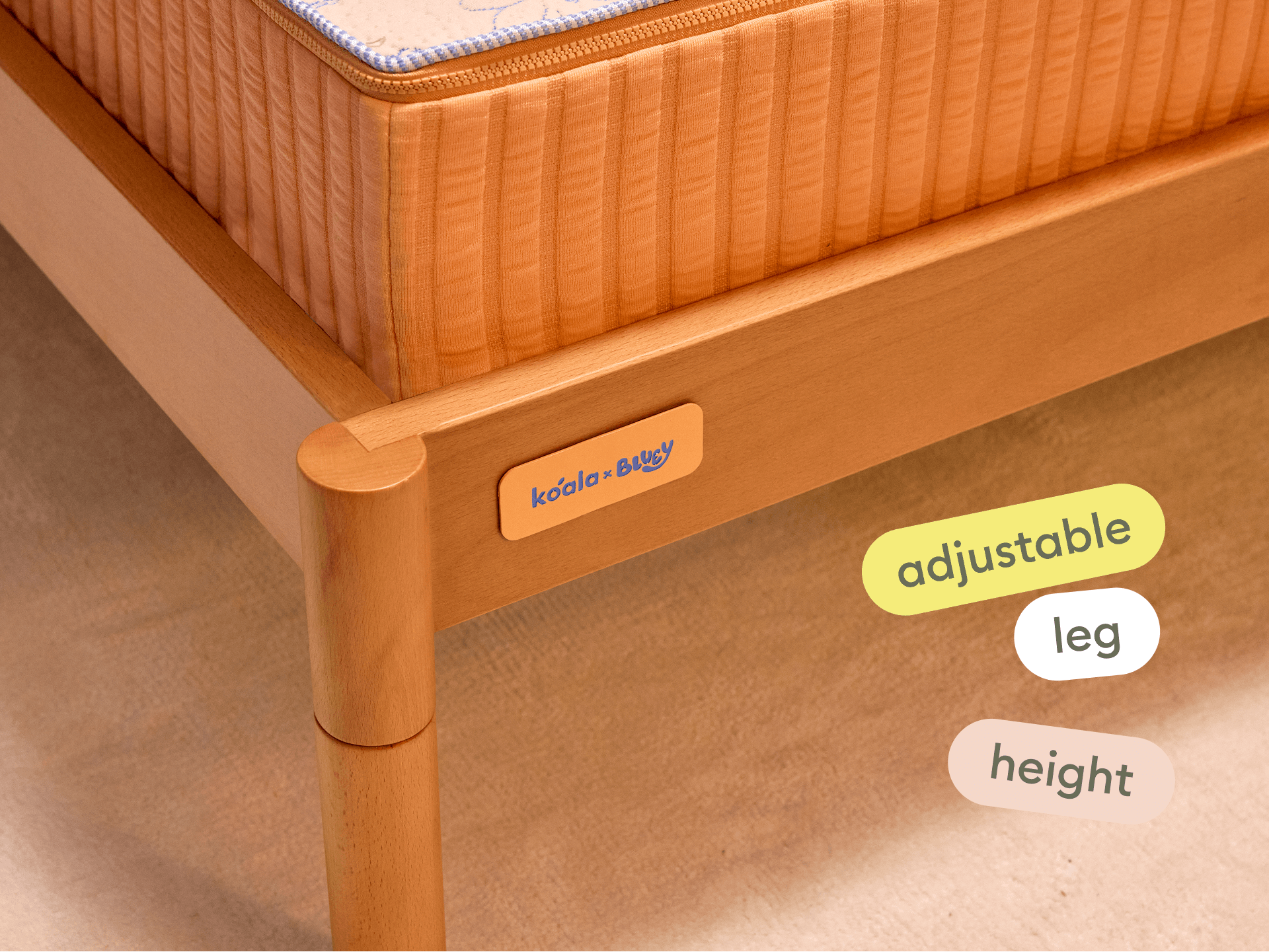 Koala x Bluey Snoozytime Bed Base - Calypso / Bed Base + Guardrail