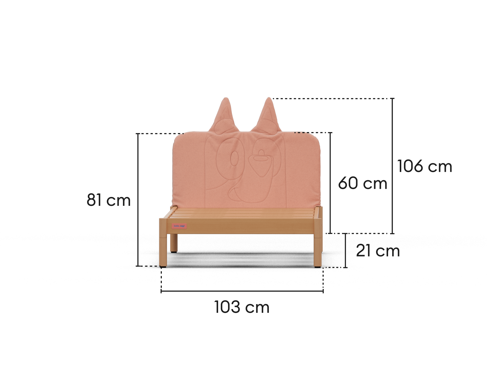 Koala x Bluey Snoozytime Bed Base - Flamingo / Bed Base Only