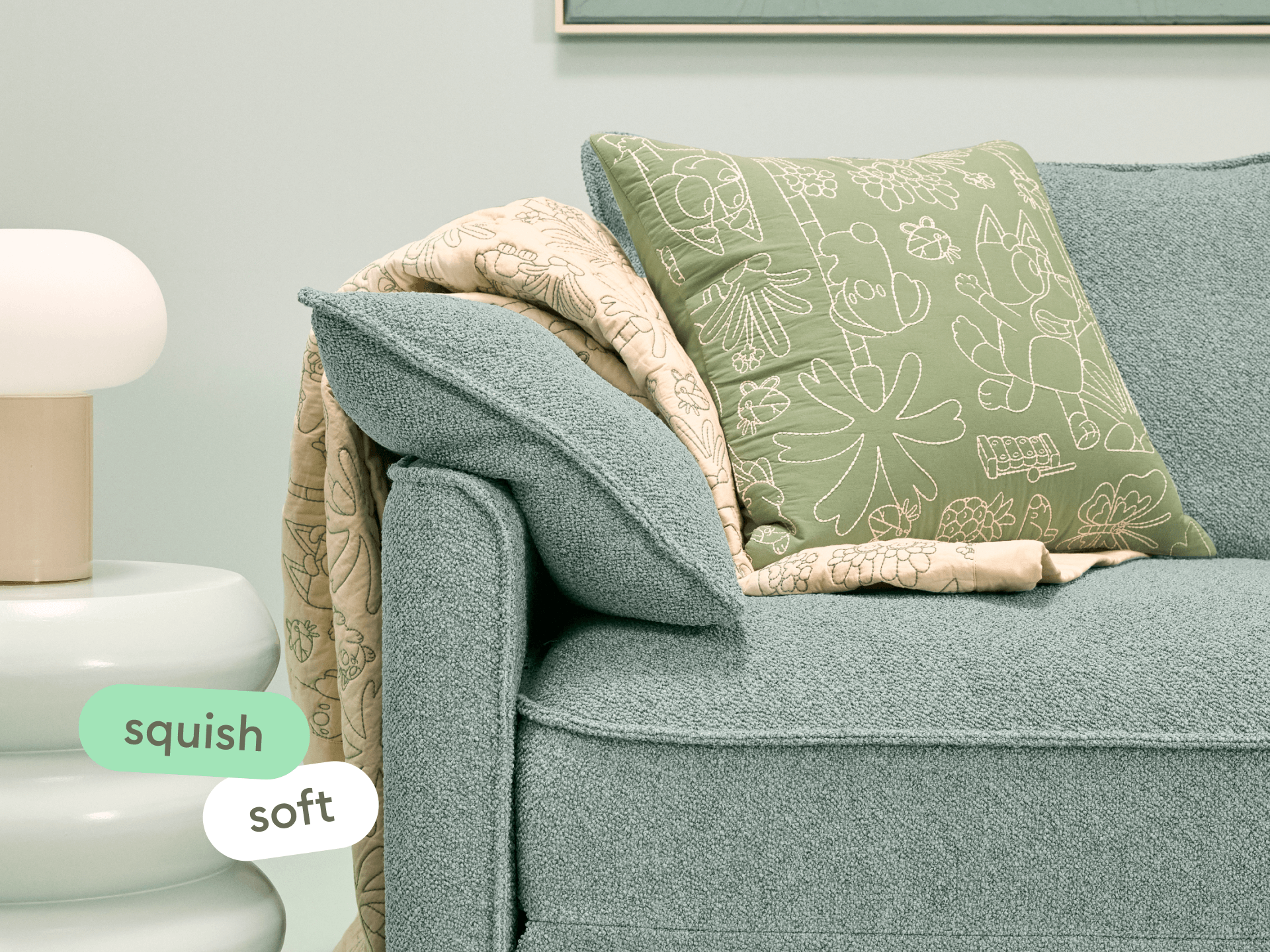 Koala x Bluey Snuggletime Cushion - 50 x 50cm / Greeny