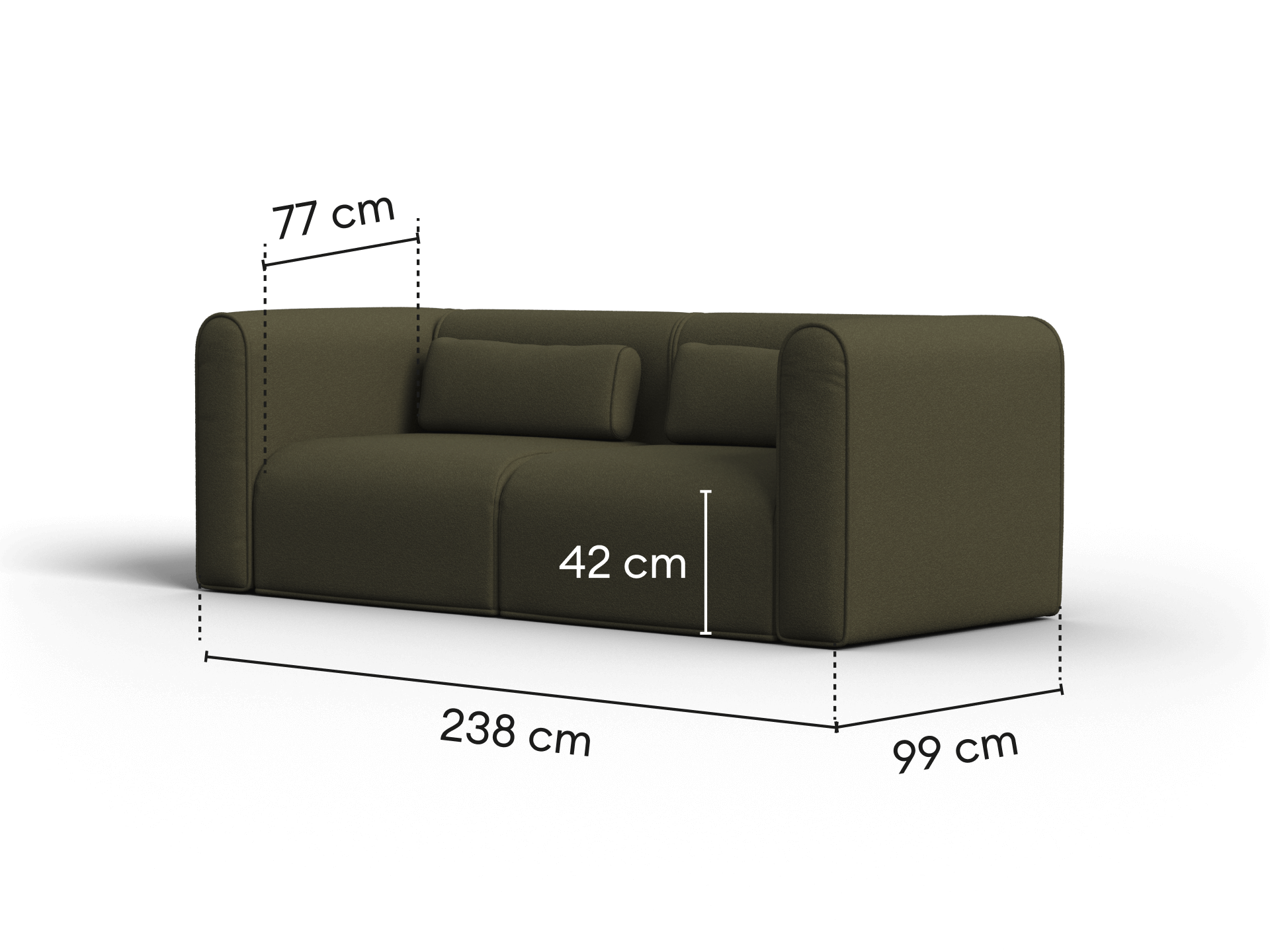 Bangalow Modular Sofa - Sofa / 3-Seater / Green Wattle (Standard)