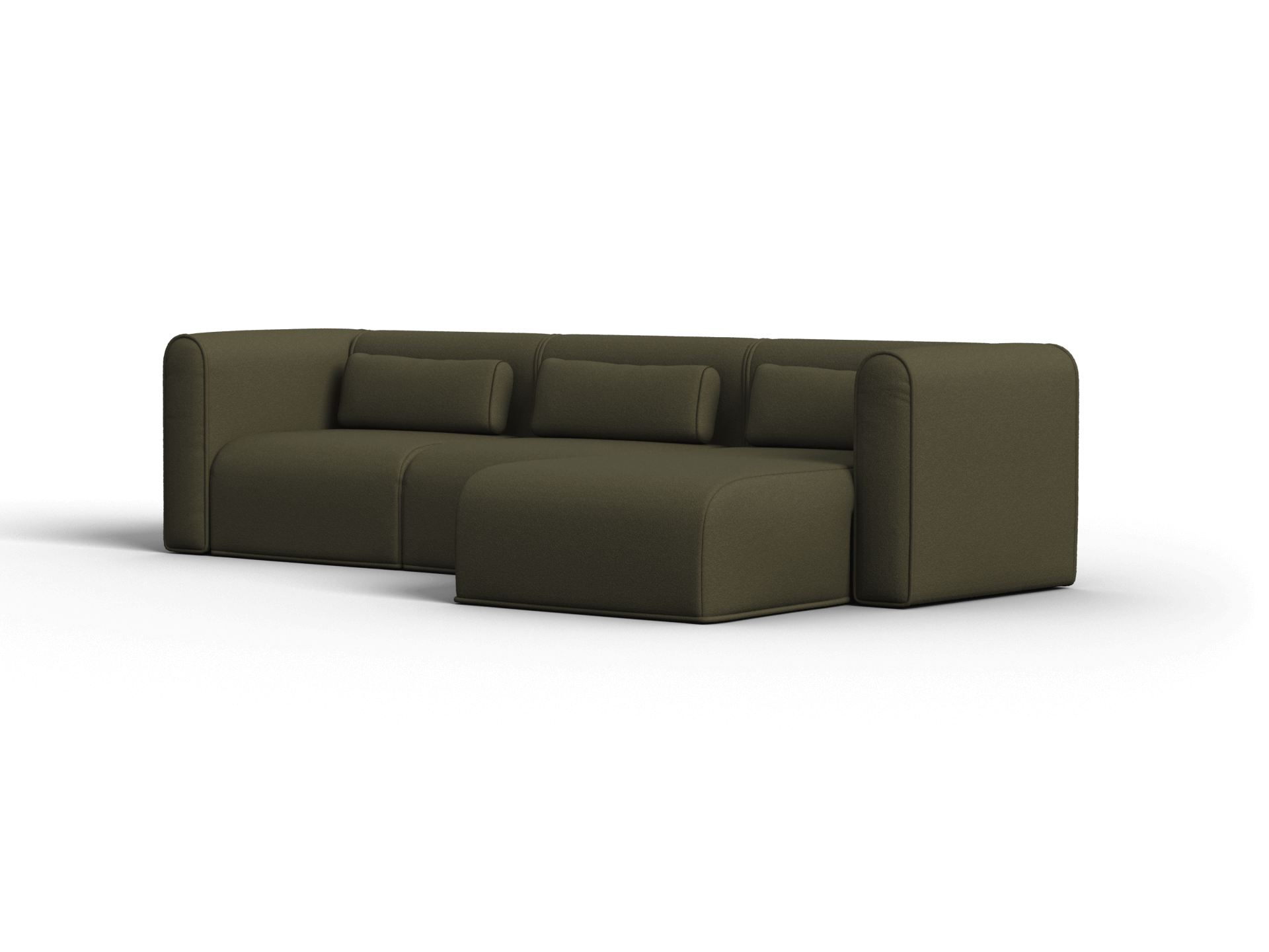Bangalow Modular Sofa - Chaise / 4.5-Seater / Green Wattle