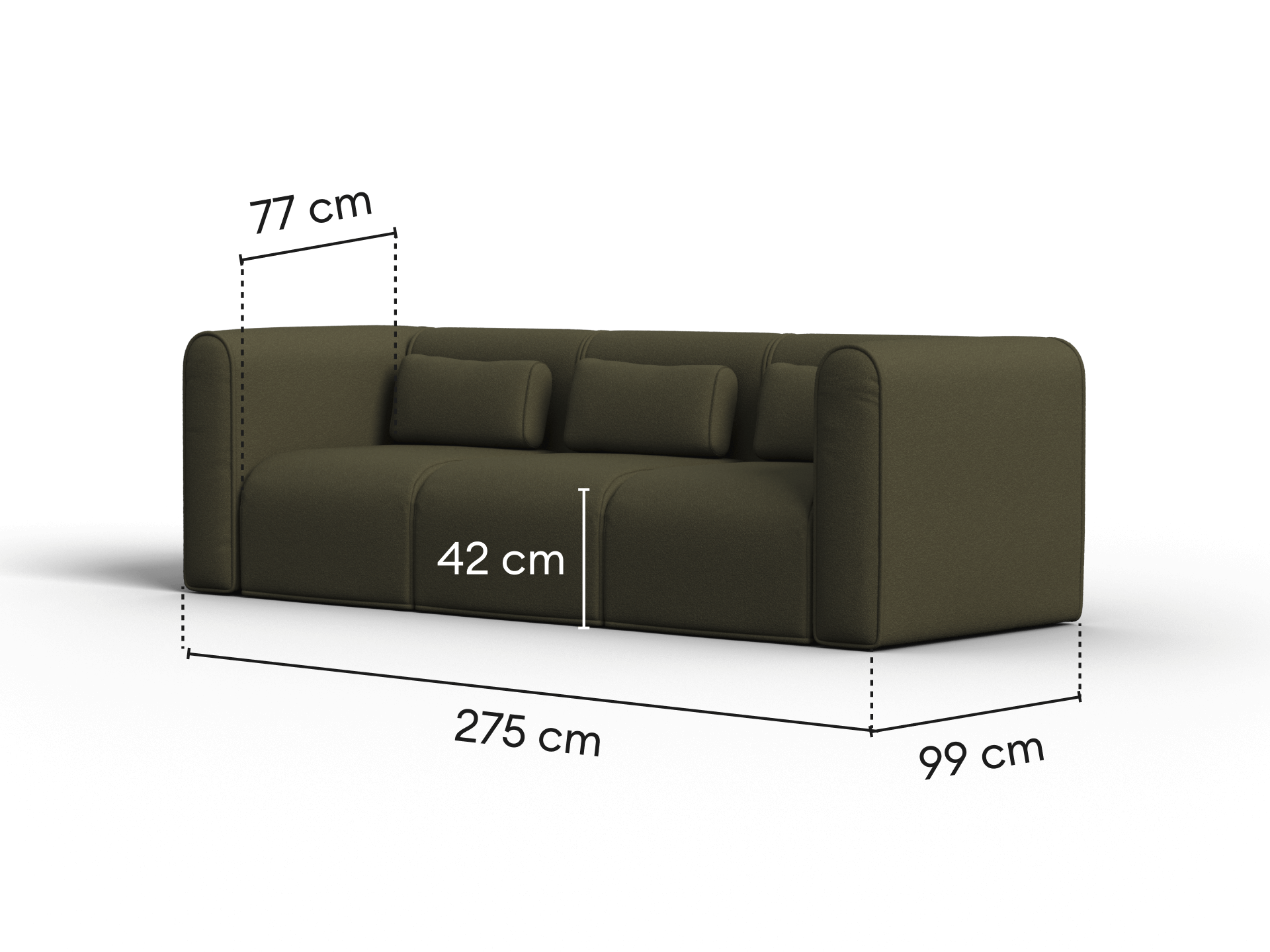 Bangalow Modular Sofa - Green Wattle (Standard) / Sofa / 3.5-Seater