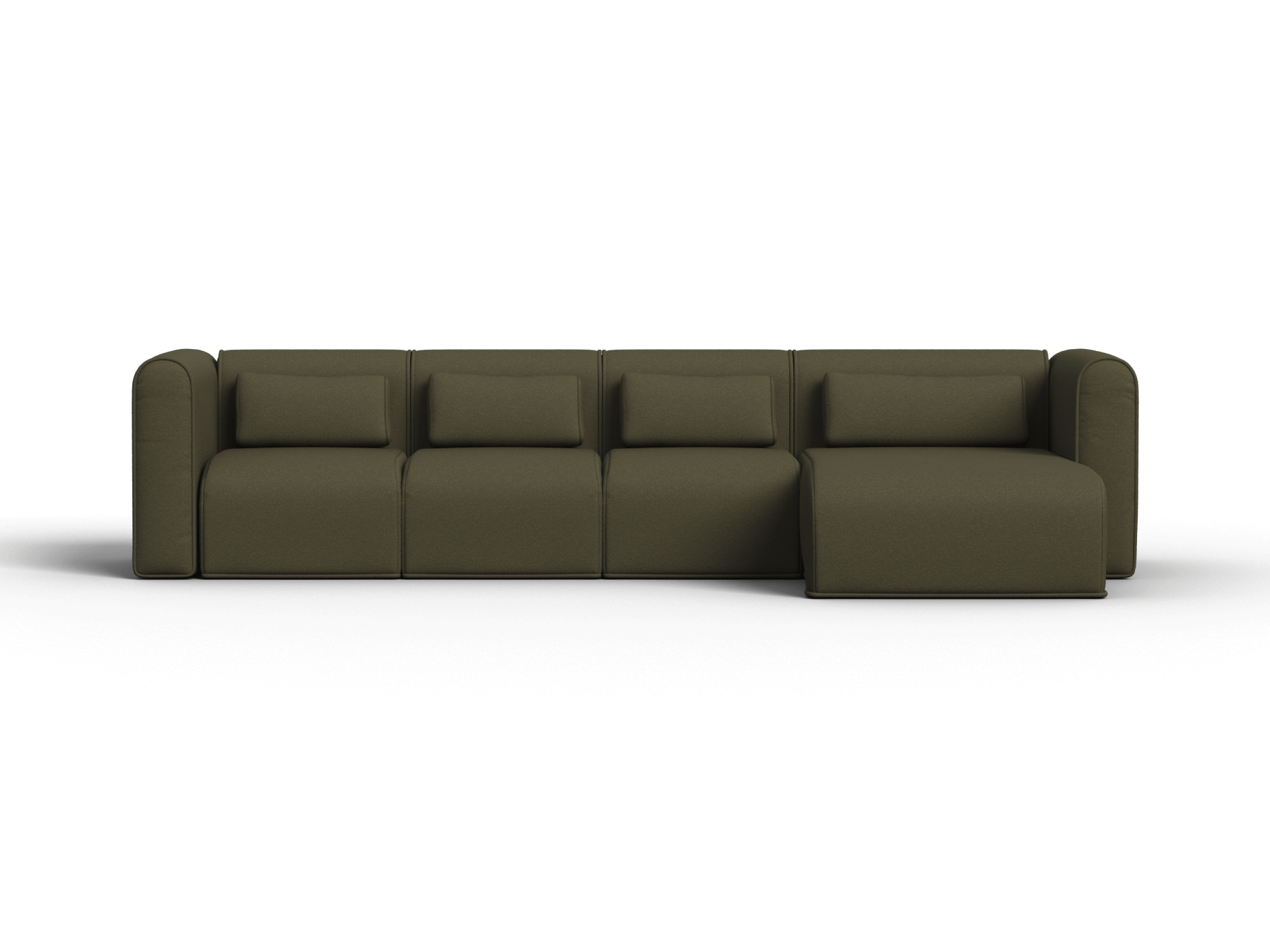 Bangalow Modular Sofa - Chaise / 5-Seater / Green Wattle (Standard)
