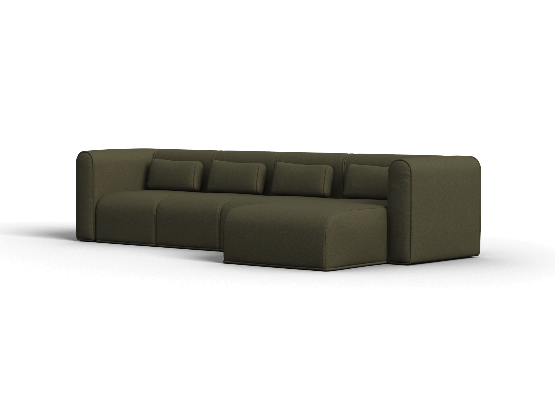 Bangalow Modular Sofa - Chaise / 5-Seater / Green Wattle (Standard)
