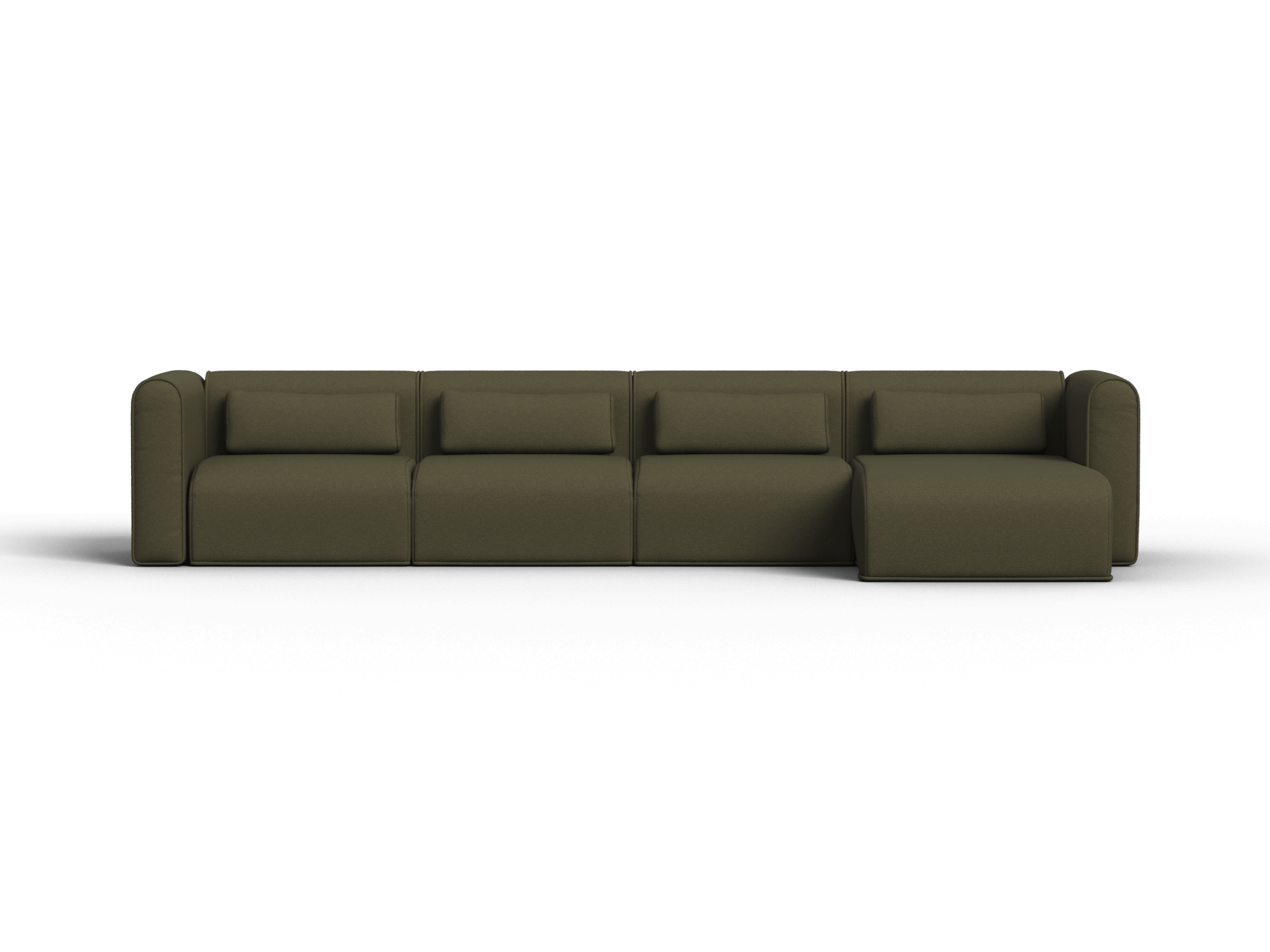 Bangalow Modular Sofa - Chaise / 6-Seater / Green Wattle (Standard)