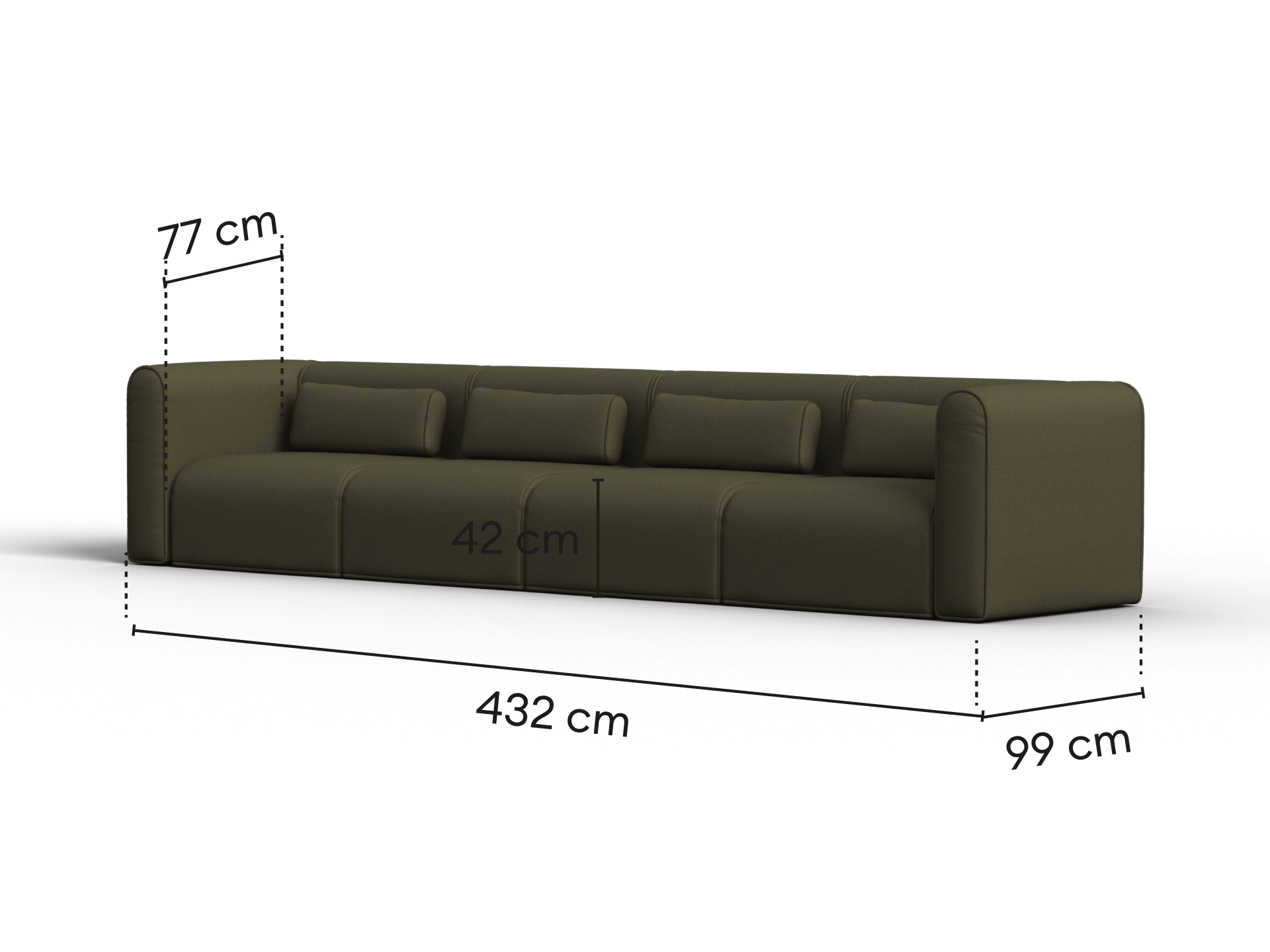 Bangalow Modular Sofa - Green Wattle (Standard) / Sofa / 6-Seater