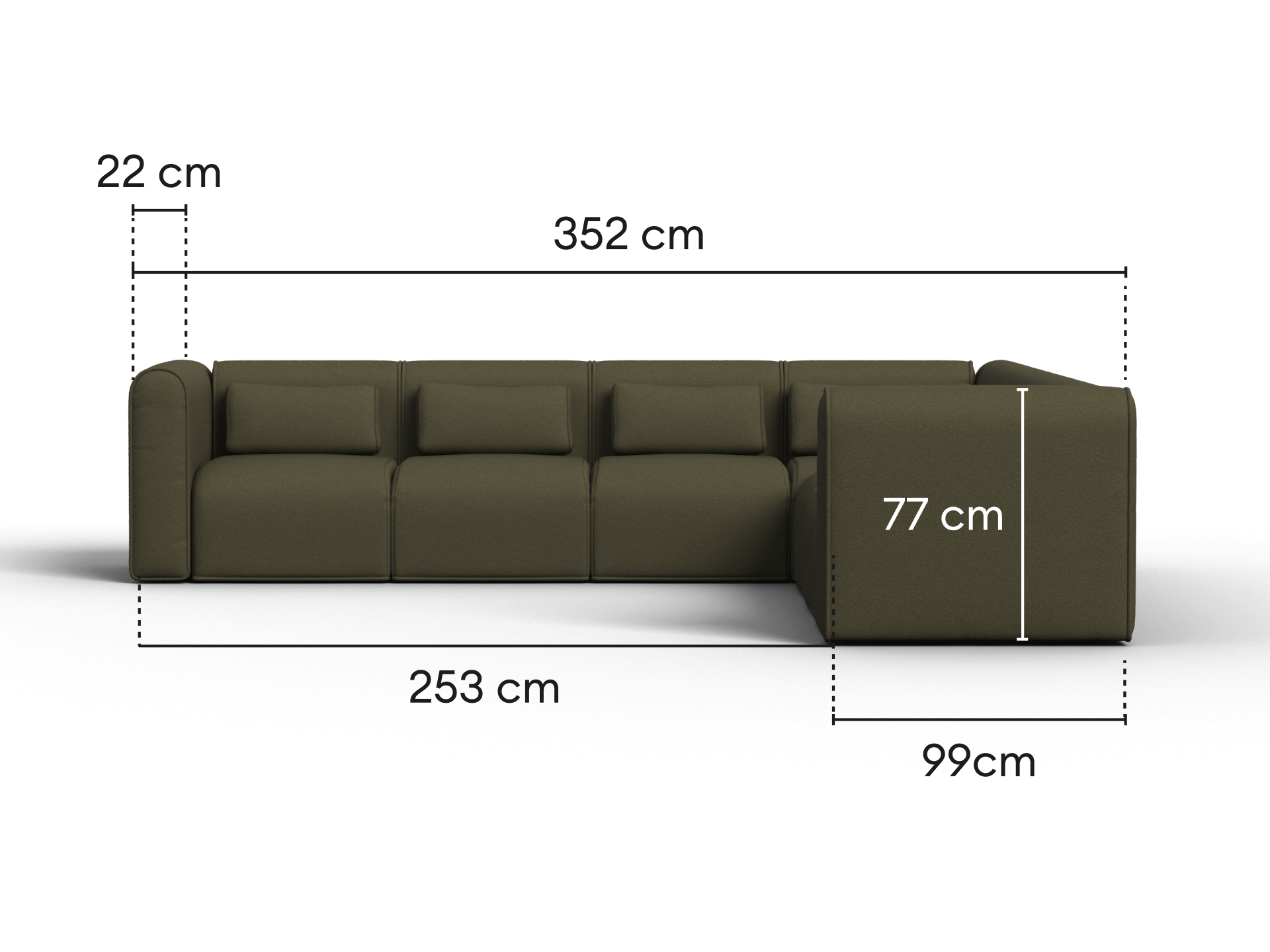 Bangalow Modular Sofa - Green Wattle (Standard) / Corner / 8-Seater