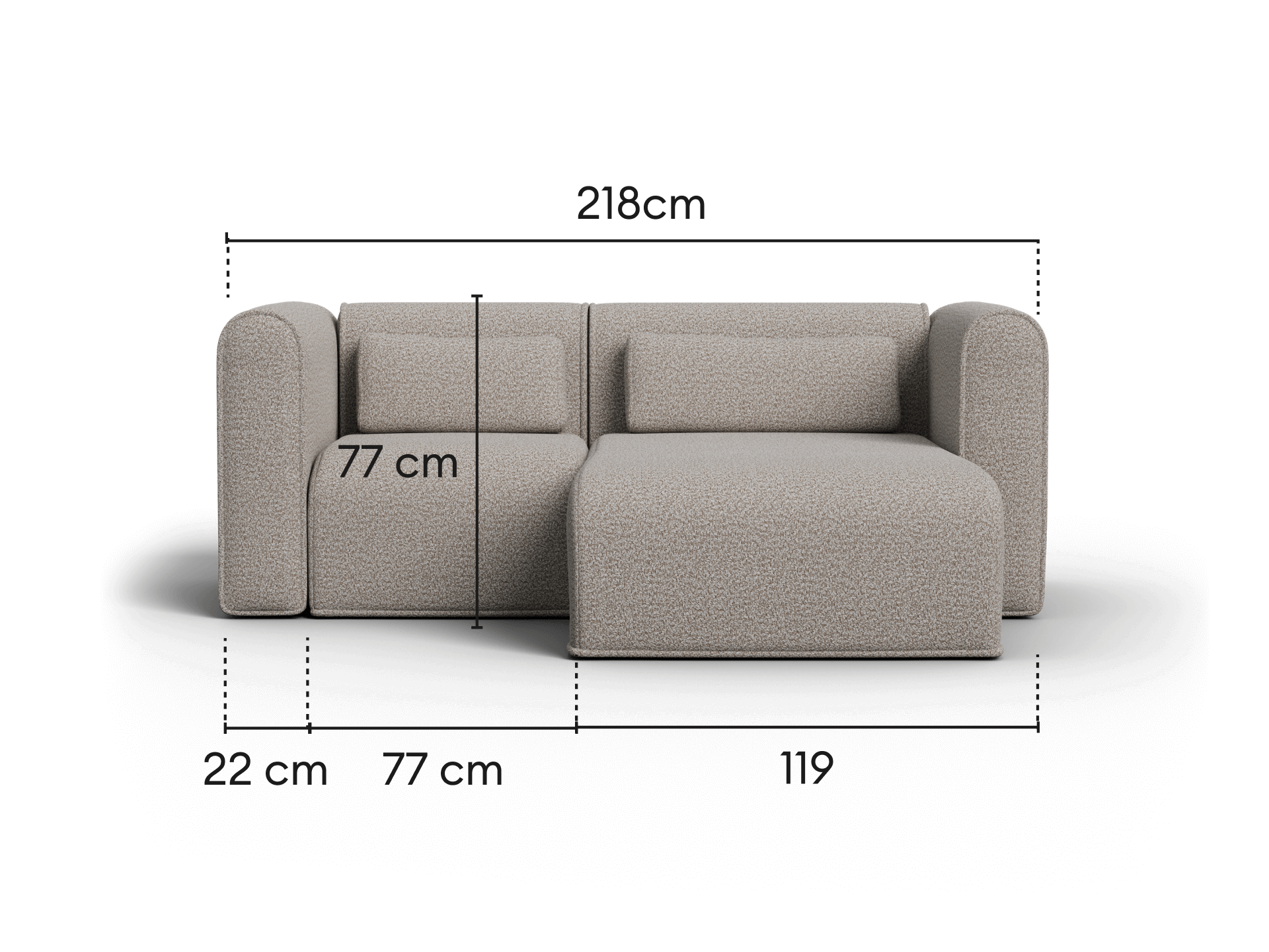 Bangalow Modular Sofa - Limestone (Luxe edition) / Chaise / 2 Sections