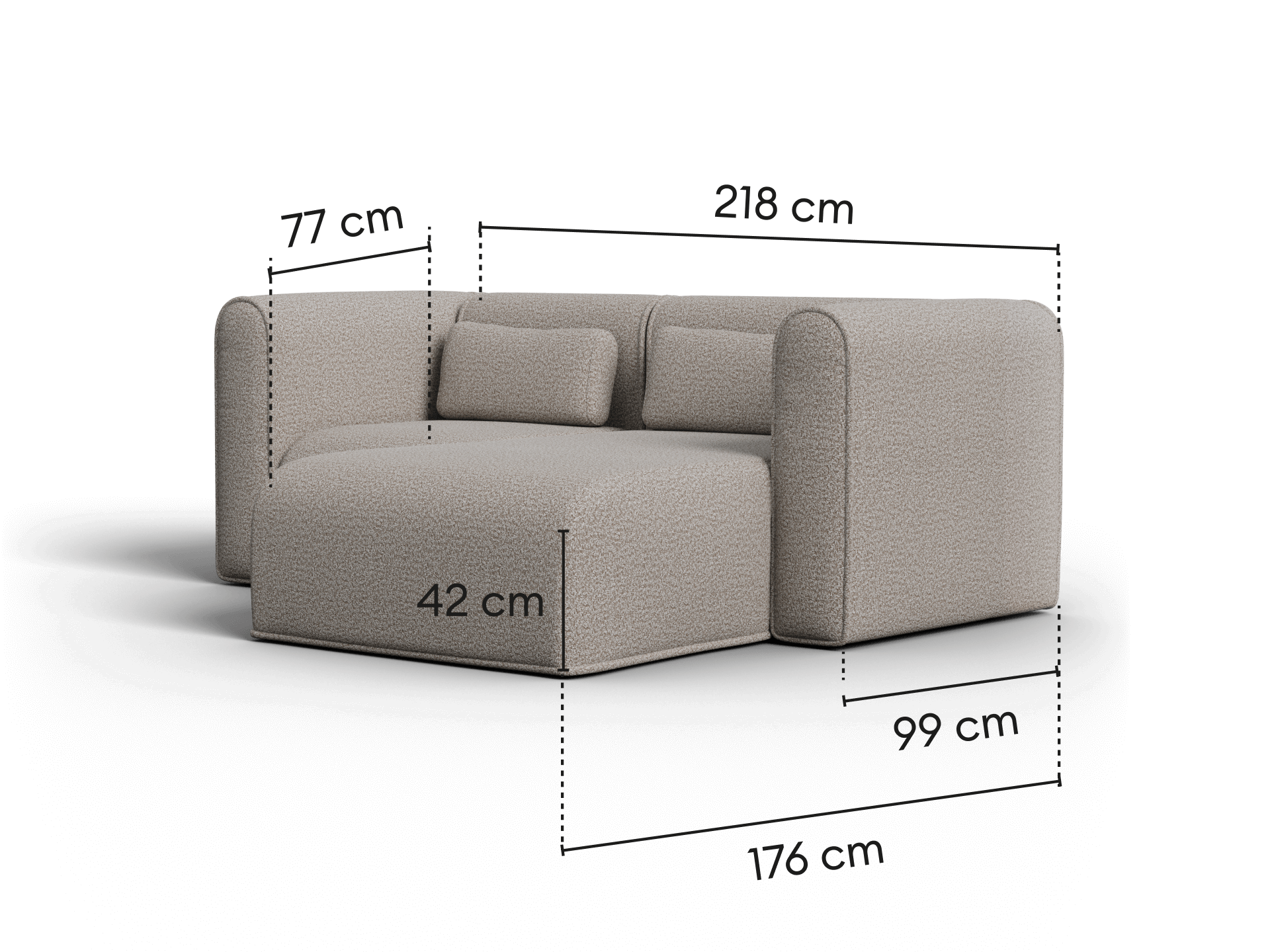 Bangalow Modular Sofa - Limestone (Luxe edition) / Chaise / 2 Sections