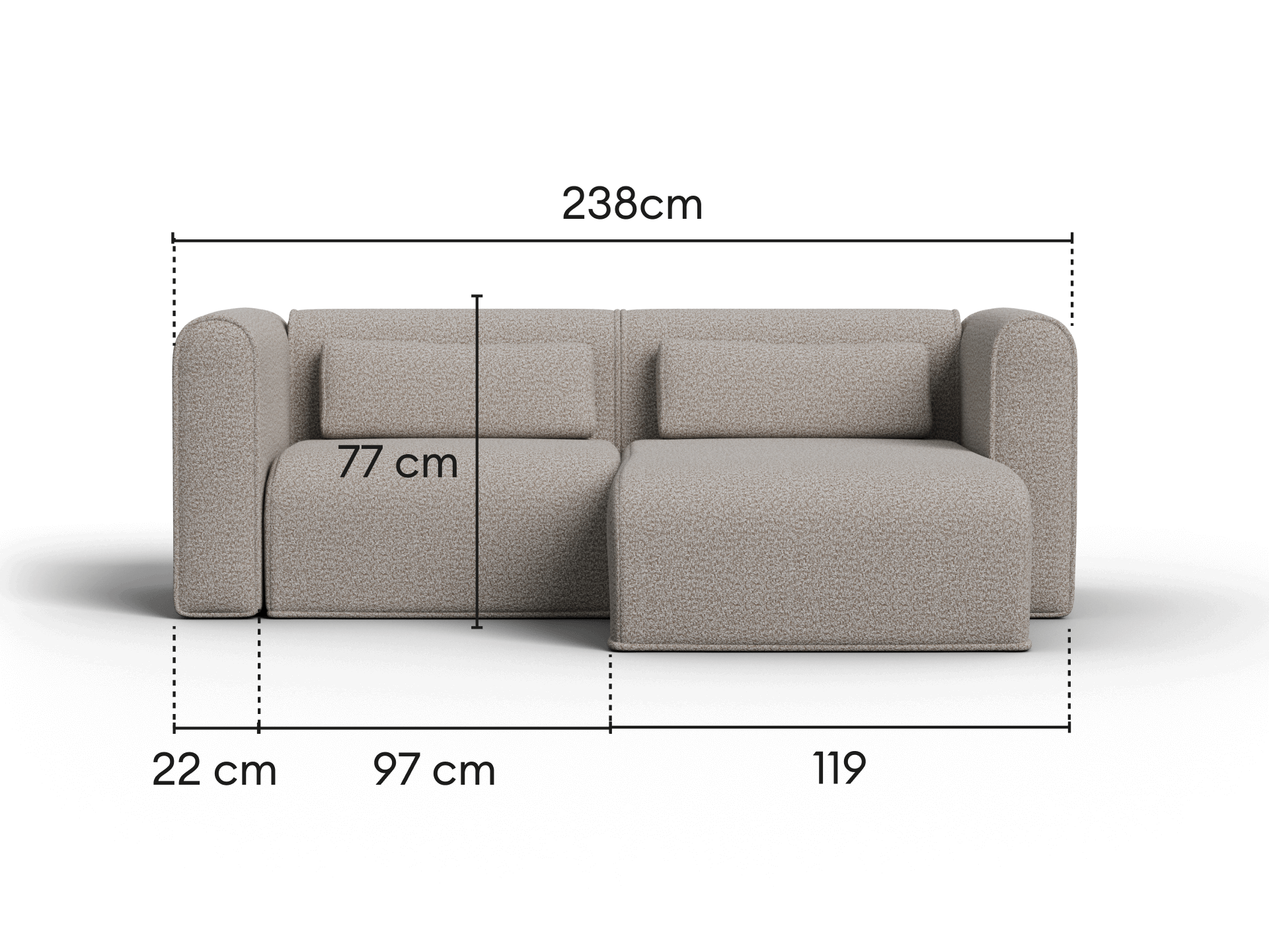 Bangalow Modular Sofa - Limestone (Luxe edition) / Chaise / 3-Seater