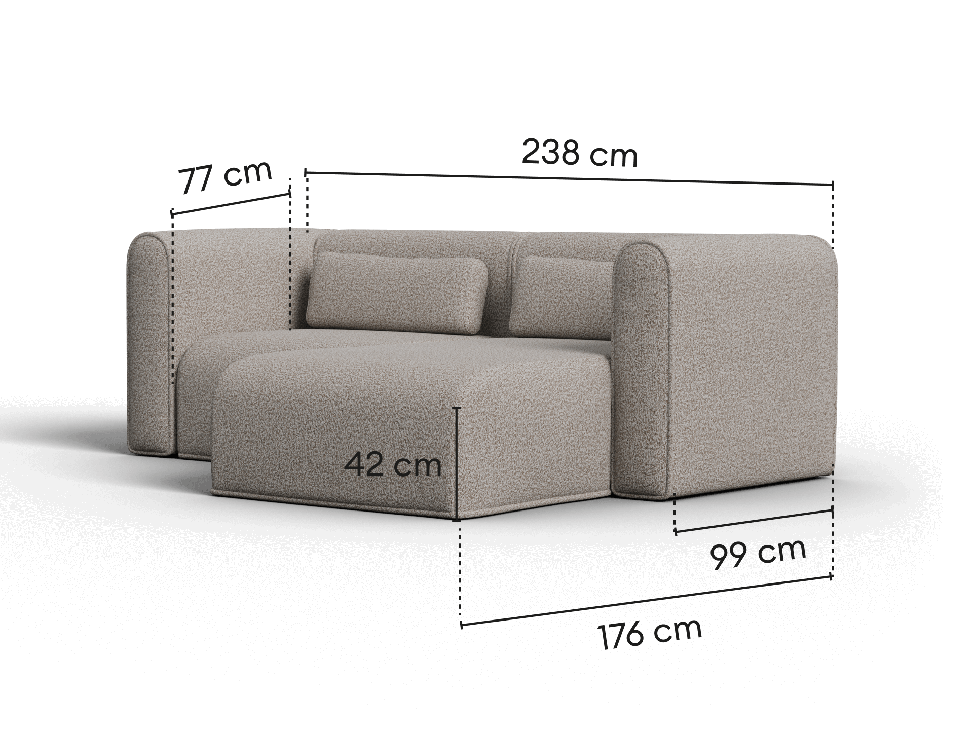 Bangalow Modular Sofa - Limestone (Luxe edition) / Chaise / 3-Seater