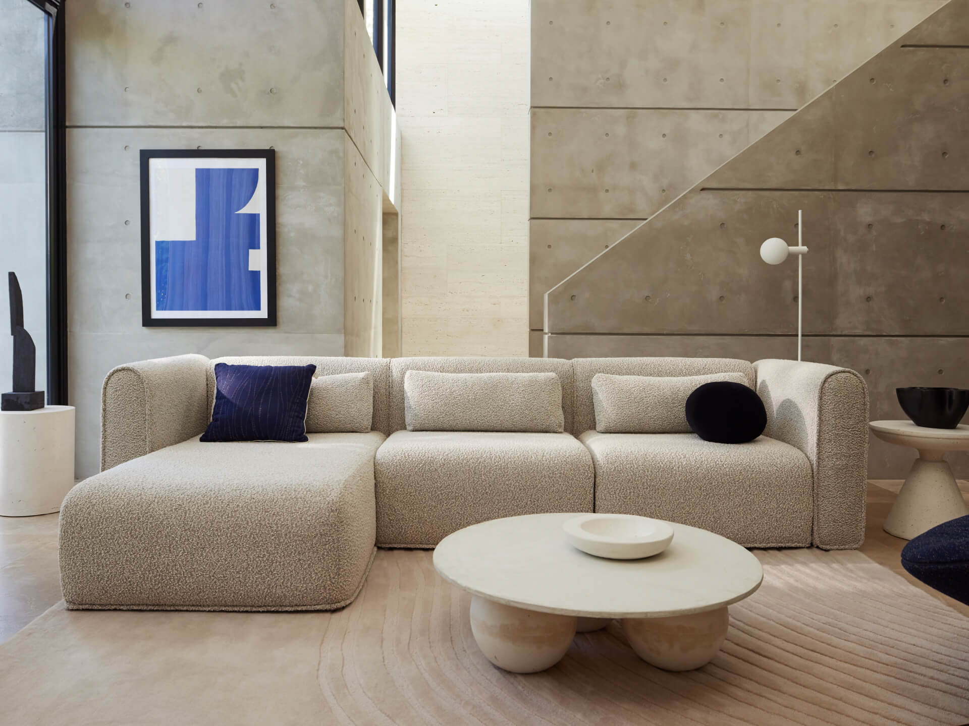 Bangalow Modular Sofa - Chaise / 4.5-Seater / Limestone (Luxe edition)
