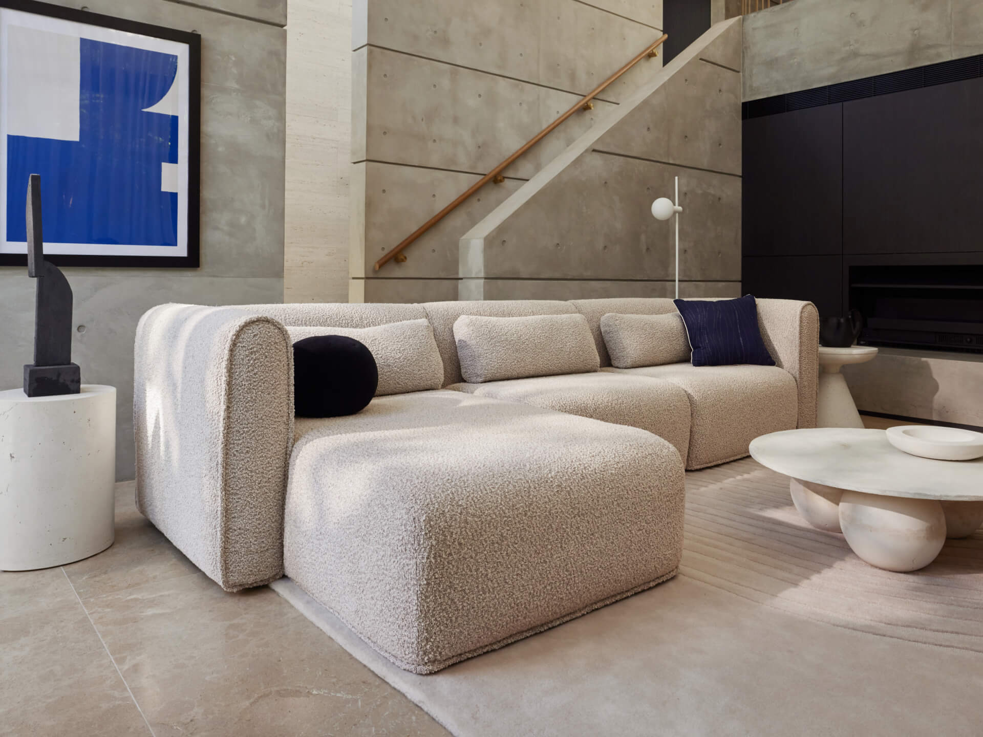 Bangalow Modular Sofa - Chaise / 4.5-Seater / Limestone (Luxe edition)