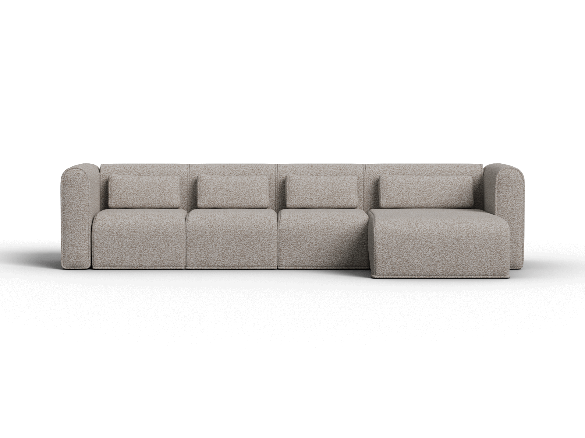 Bangalow Modular Sofa - Chaise / 5-Seater / Limestone (Luxe edition)