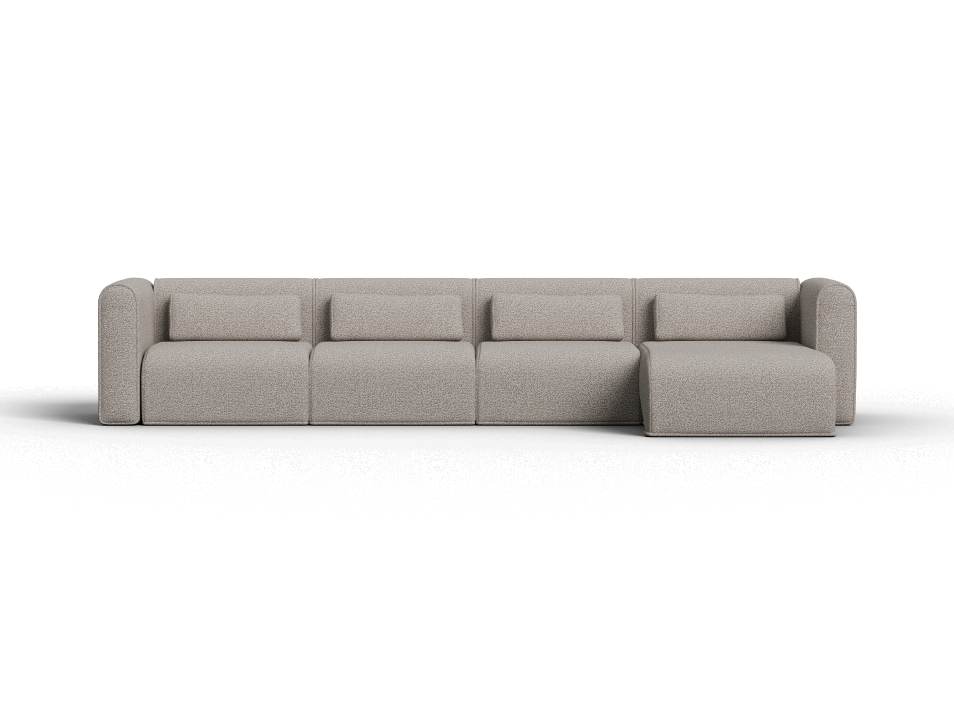 Bangalow Modular Sofa - Chaise / 6-Seater / Limestone (Luxe edition)