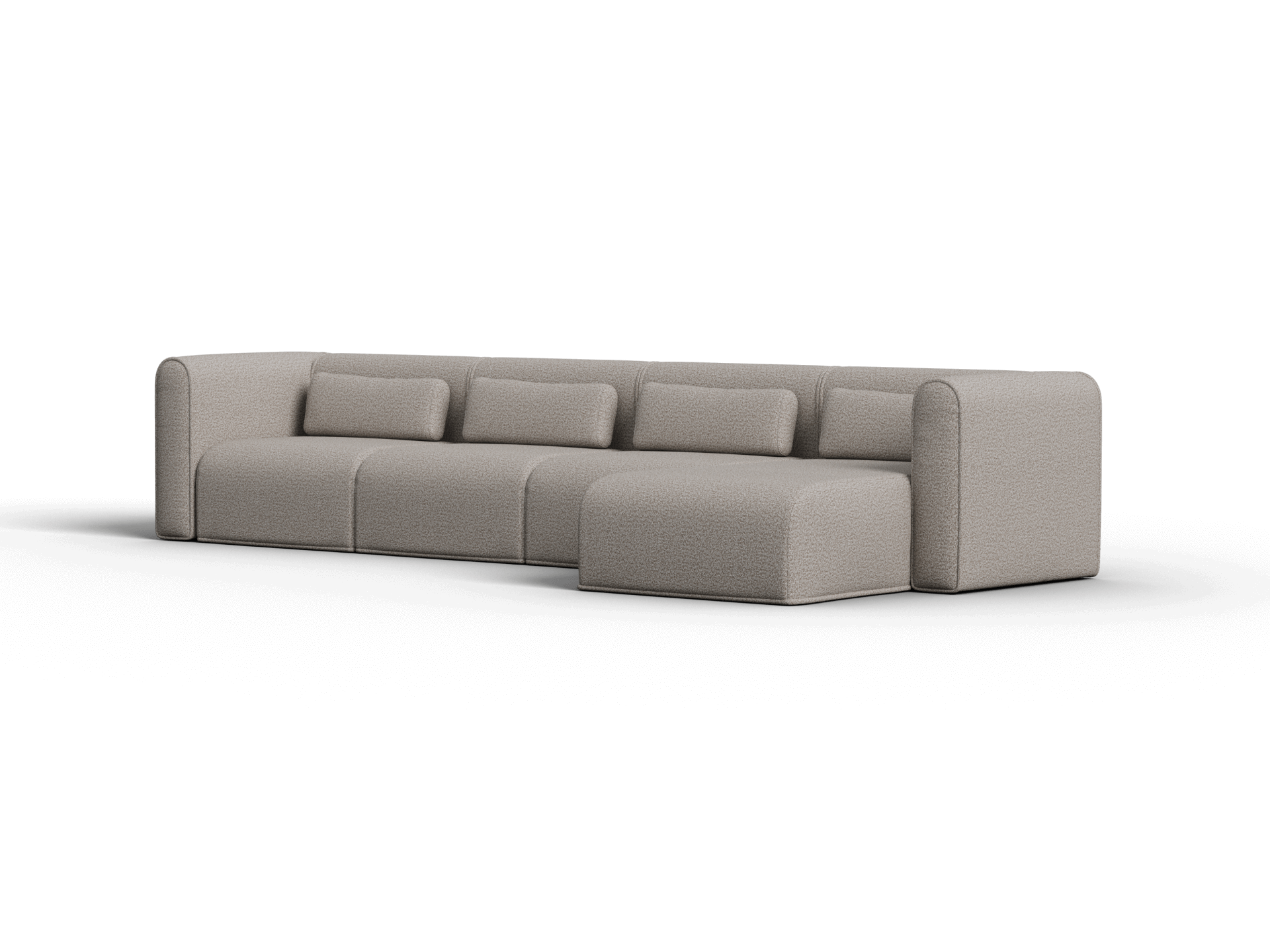 Bangalow Modular Sofa - Chaise / 6-Seater / Limestone (Luxe edition)