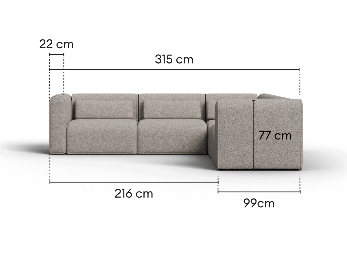 Bangalow Modular Sofa - Limestone (Luxe edition) / Corner / 5 Sections