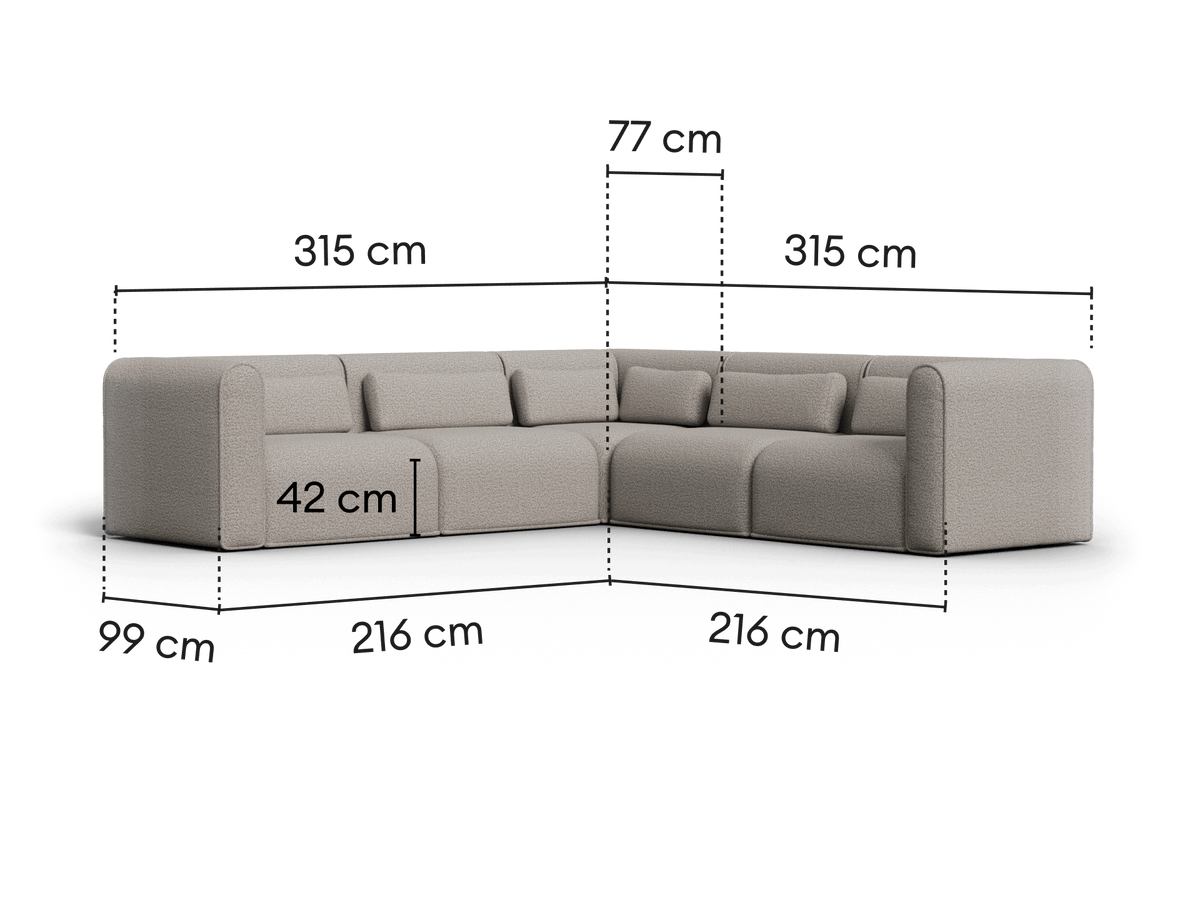 Bangalow Modular Sofa - Limestone (Luxe edition) / Corner / 5 Sections