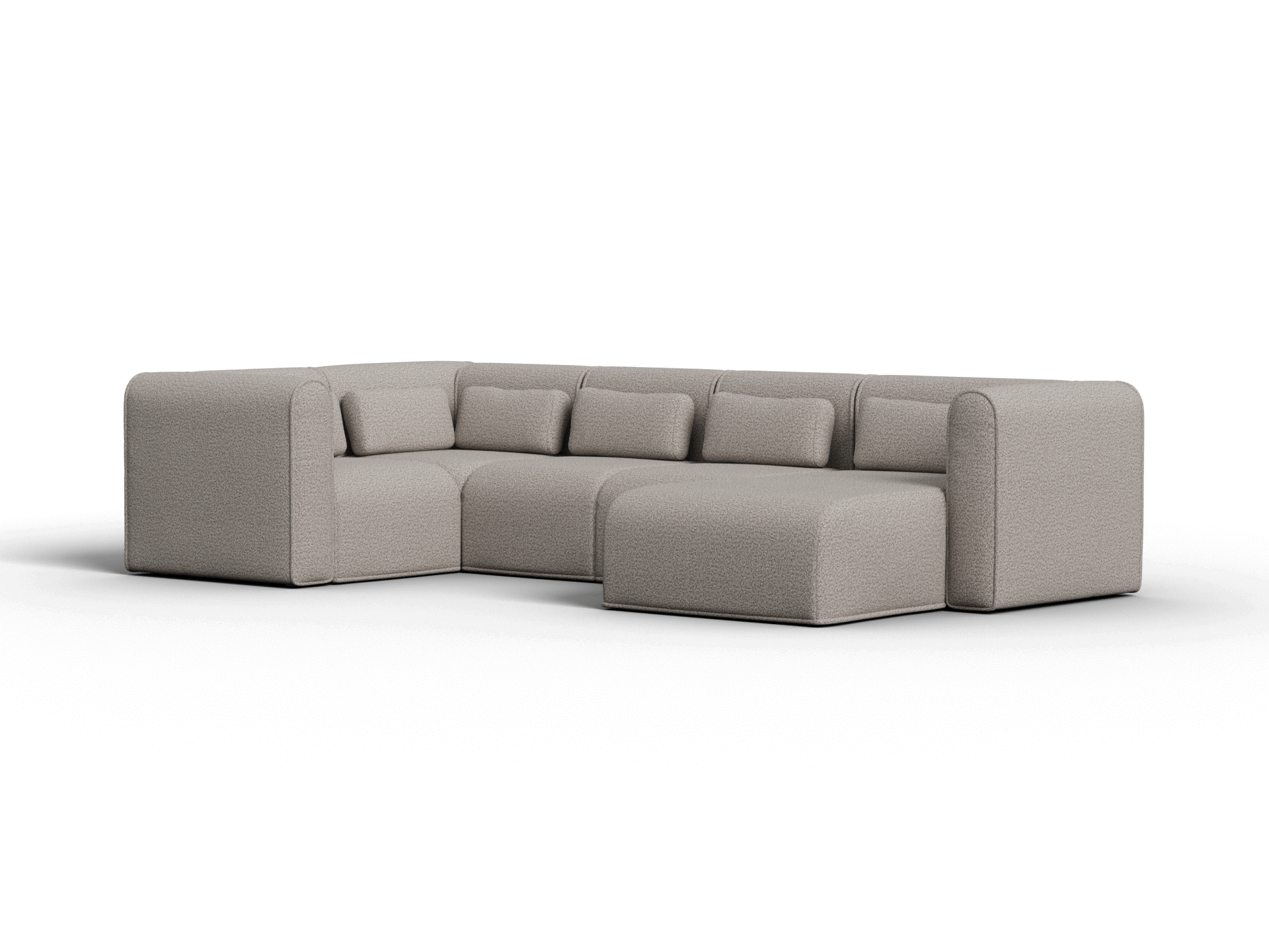 Bangalow Modular Sofa - Limestone (Luxe edition) / Corner / 5 Sections with Chaise
