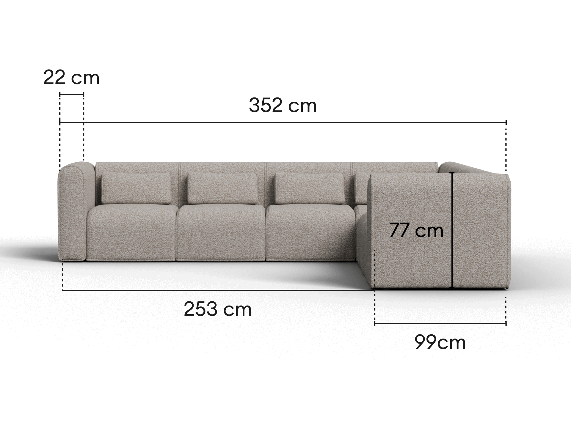 Bangalow Modular Sofa - Limestone (Luxe edition) / Corner / 8-Seater