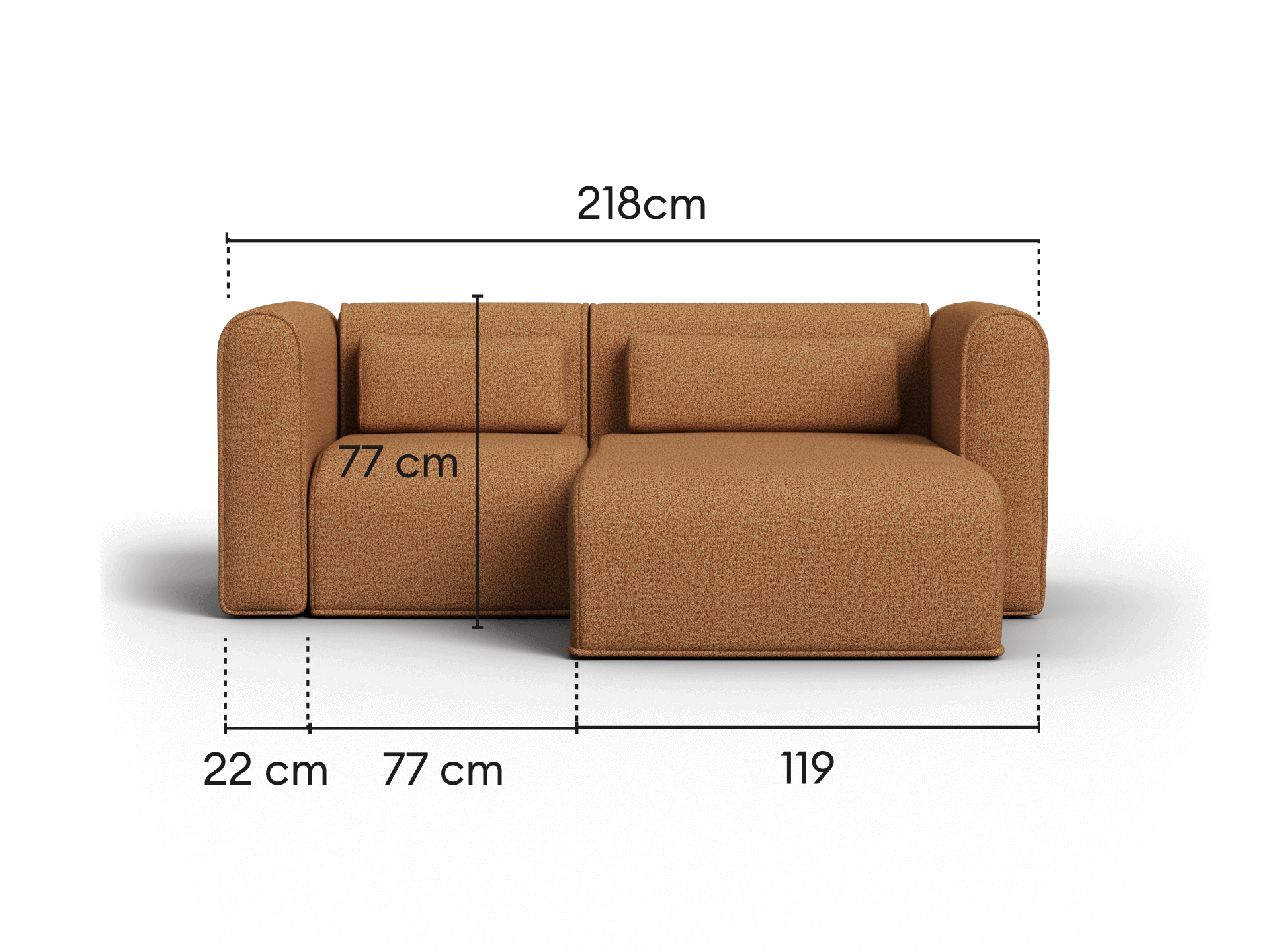Bangalow Modular Sofa - Sand Dune (Luxe edition) / Chaise / 2 Sections