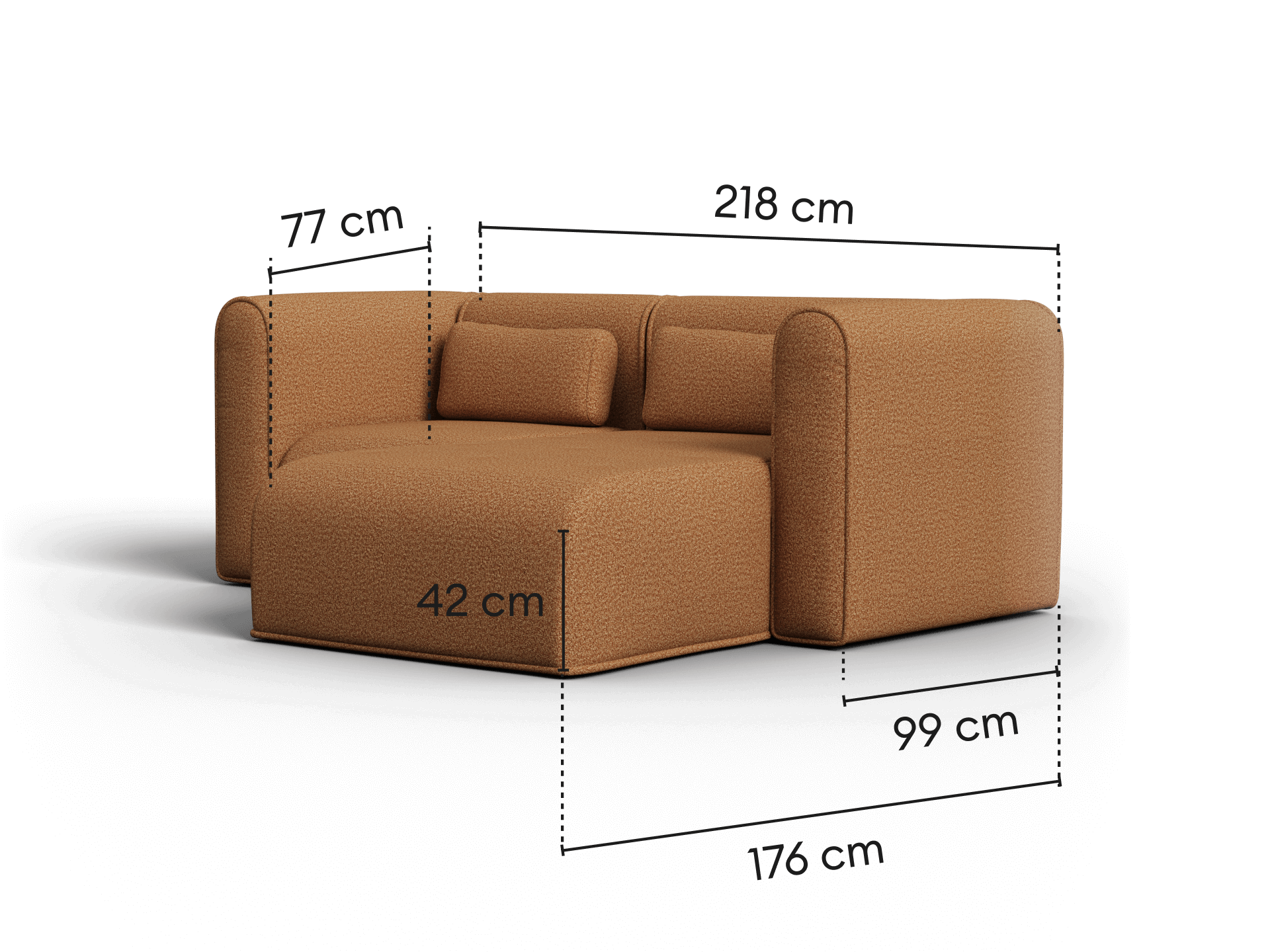 Bangalow Modular Sofa - Sand Dune (Luxe edition) / Chaise / 2 Sections