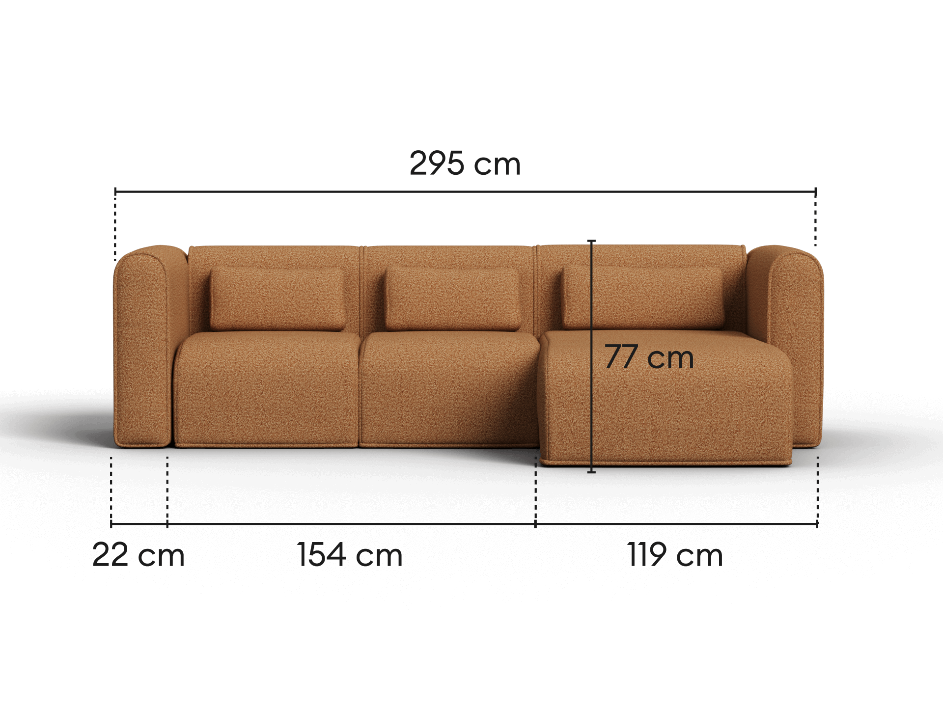 Bangalow Modular Sofa - Chaise / 3.5-Seater / Sand Dune (Luxe edition)
