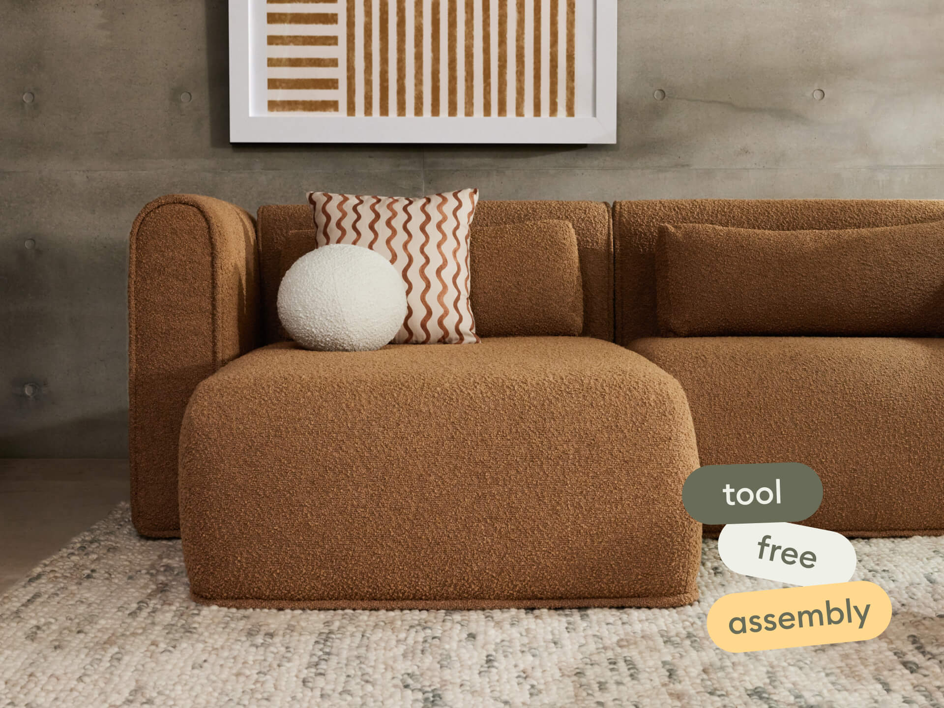 Bangalow Modular Sofa - Chaise / 5-Seater / Sand Dune (Luxe edition)