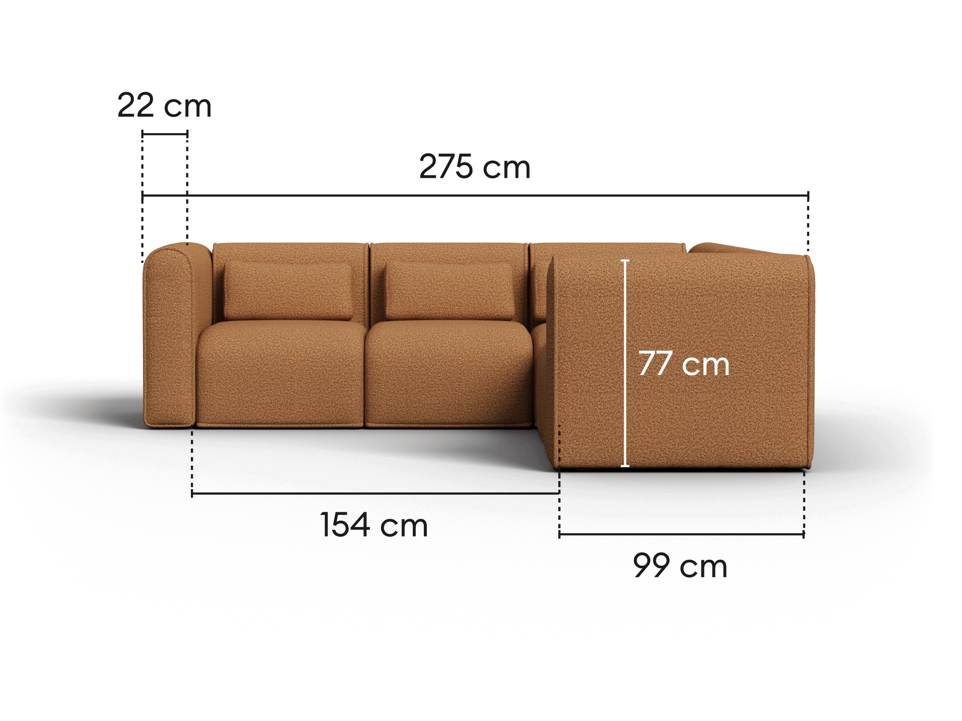 Bangalow Modular Sofa - Corner / 5-Seater / Sand Dune (Luxe edition)