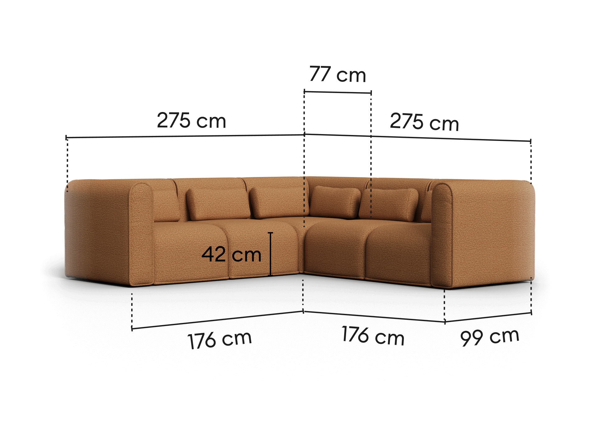 Bangalow Modular Sofa - Corner / 5-Seater / Sand Dune (Luxe edition)