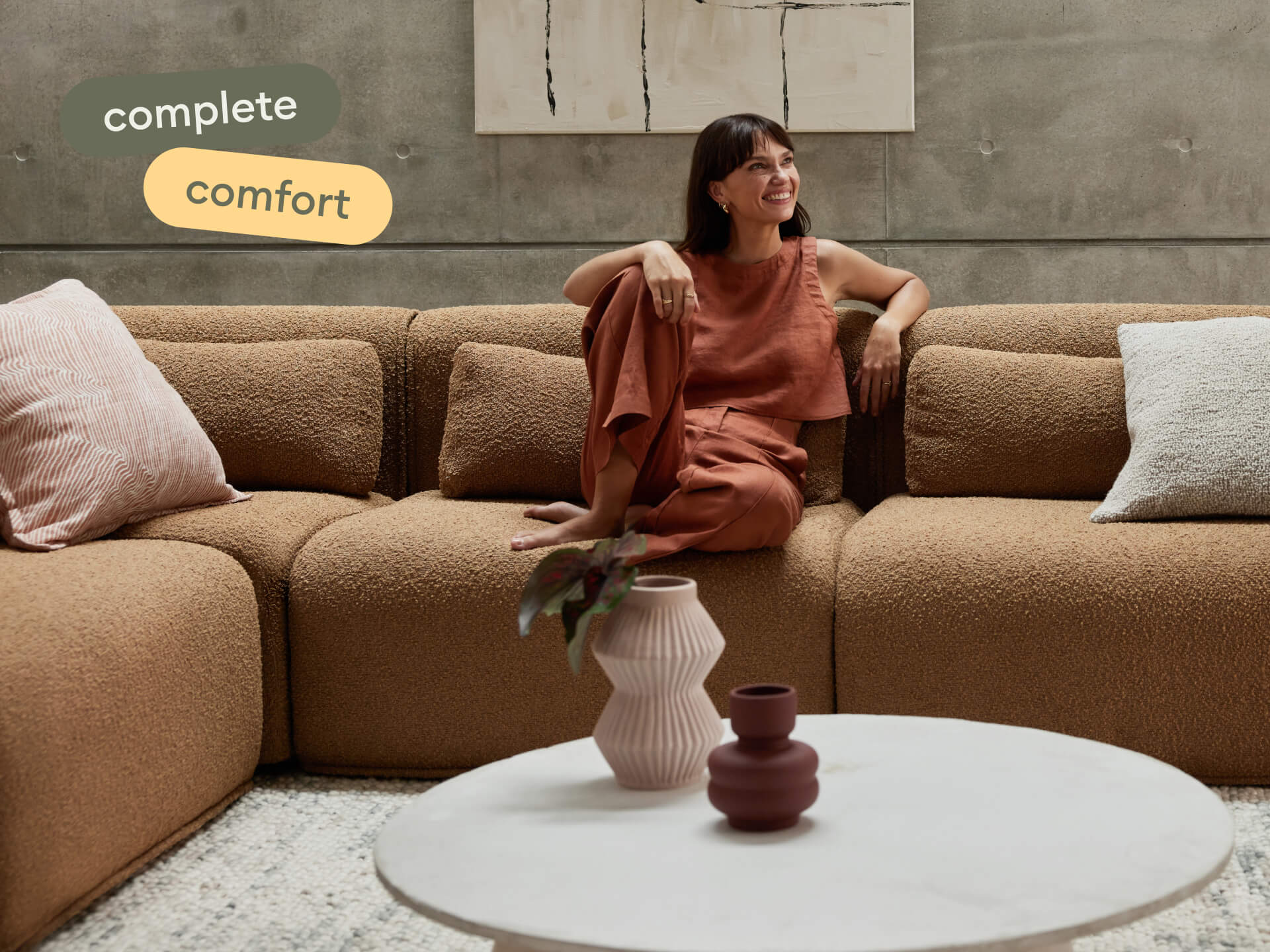 Bangalow Modular Sofa - Sand Dune (Luxe edition) / Corner / 6 Sections