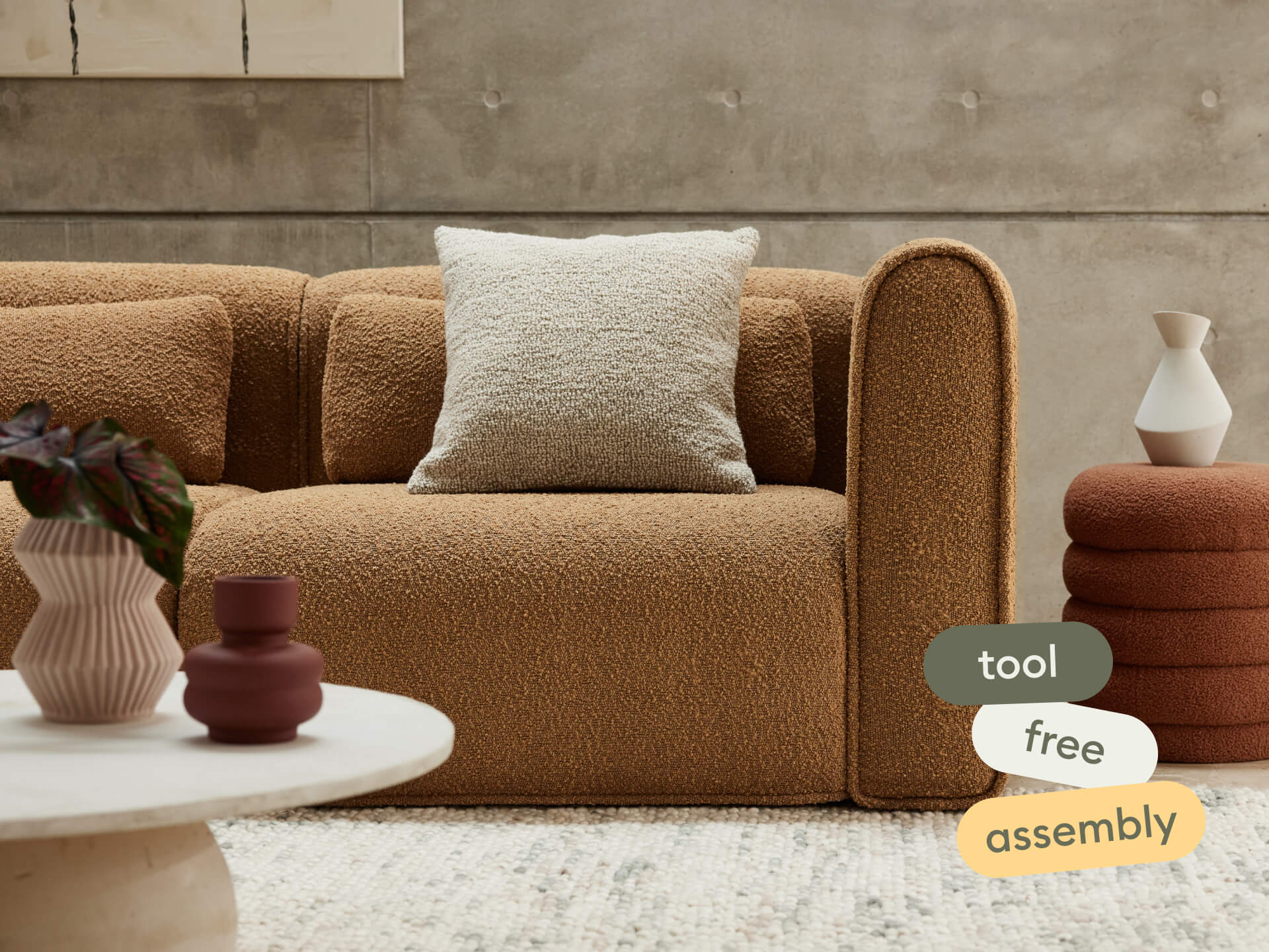 Bangalow Modular Sofa - Sand Dune (Luxe edition) / Corner / 6 Sections