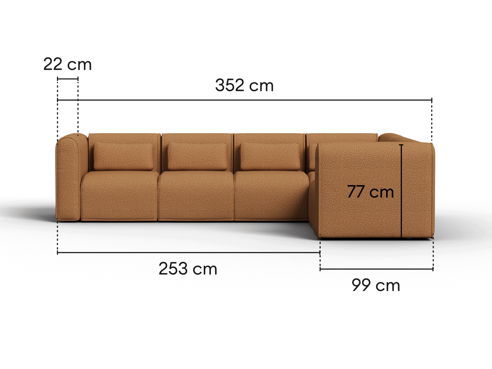 Bangalow Modular Sofa - Sand Dune (Luxe edition) / Corner / 6 Sections