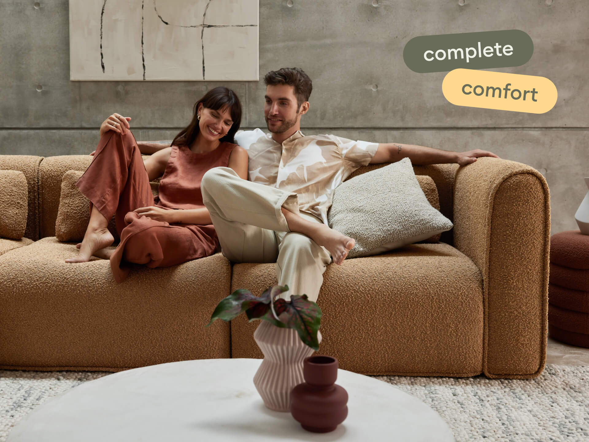 Bangalow Modular Sofa - Sand Dune (Luxe edition) / Corner / 7 Sections with Chaise