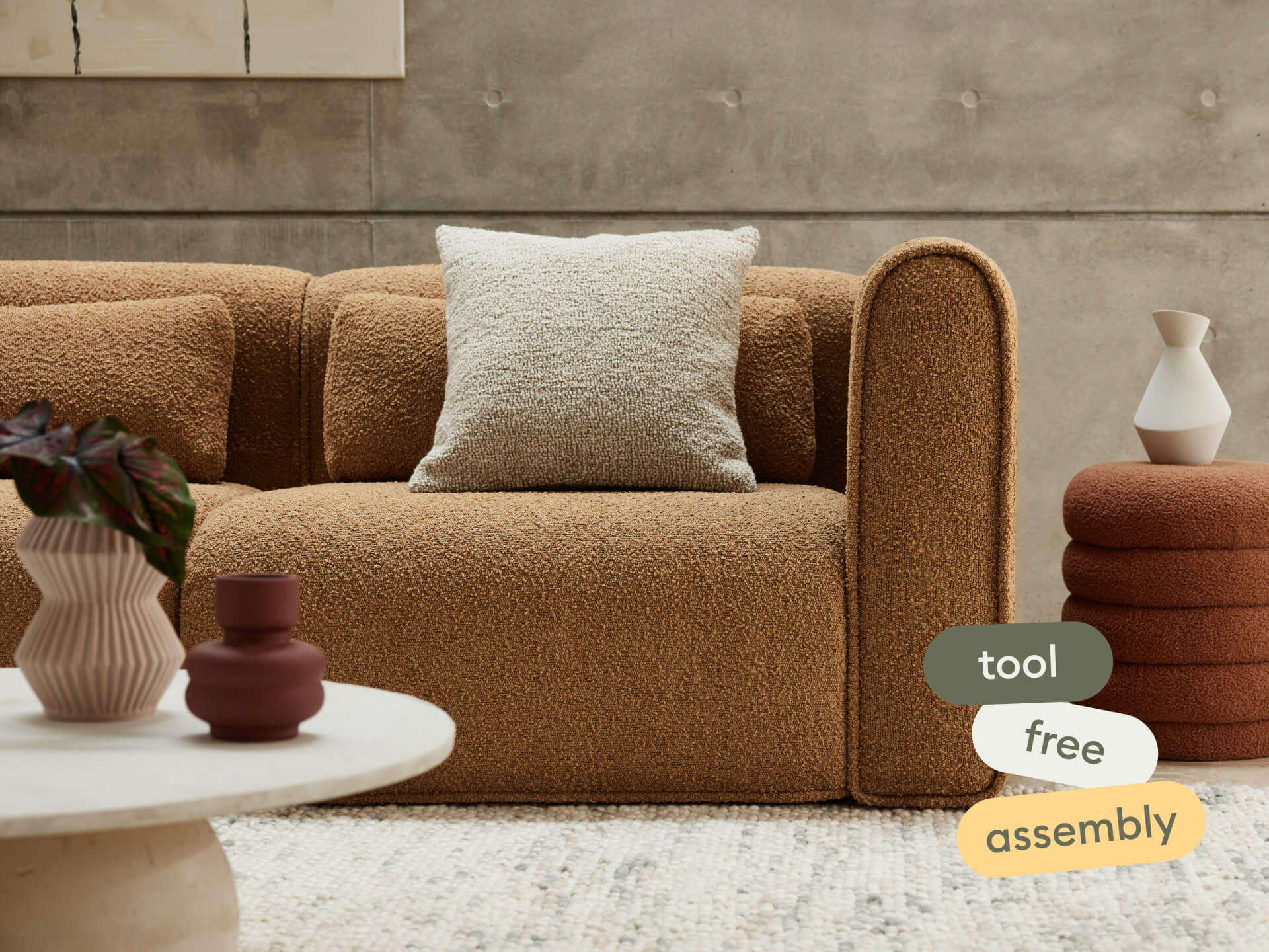 Bangalow Modular Sofa - Sand Dune (Luxe edition) / Corner / 7 Sections with Chaise