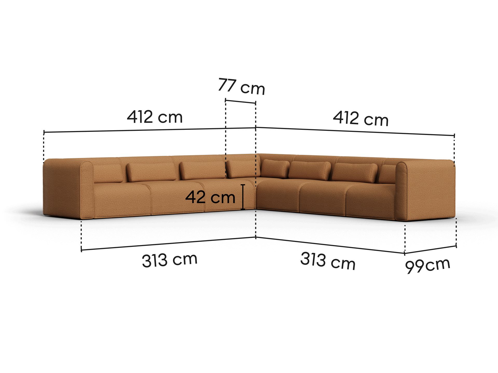 Bangalow Modular Sofa - Sand Dune (Luxe edition) / Corner / 10-Seater