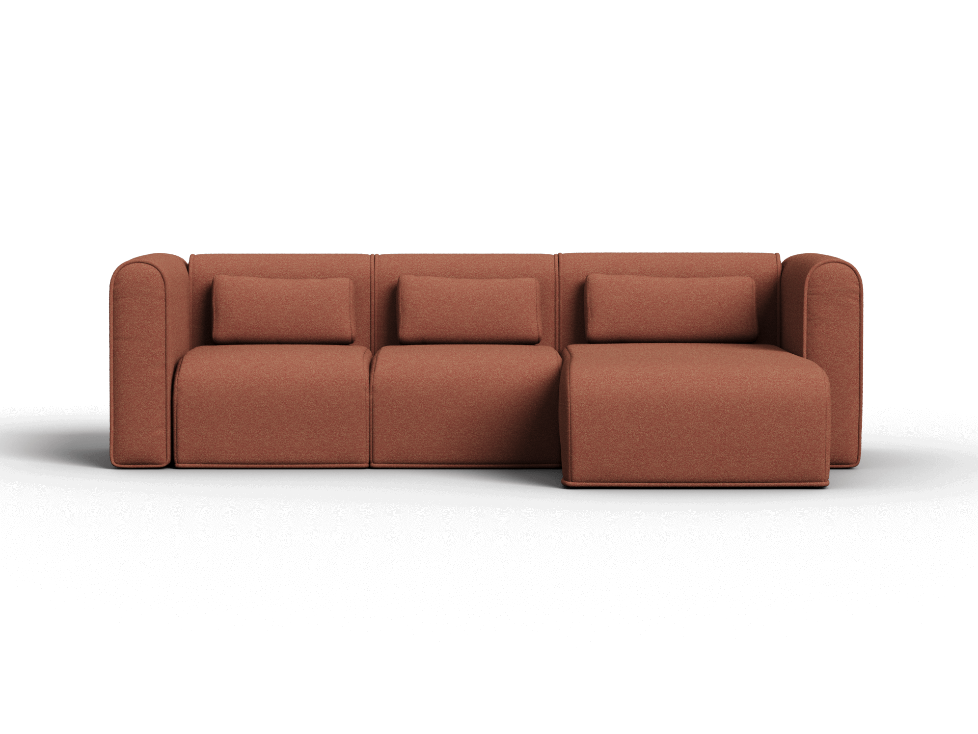 Bangalow Modular Sofa - Chaise / 3.5-Seater / Sunset Rust